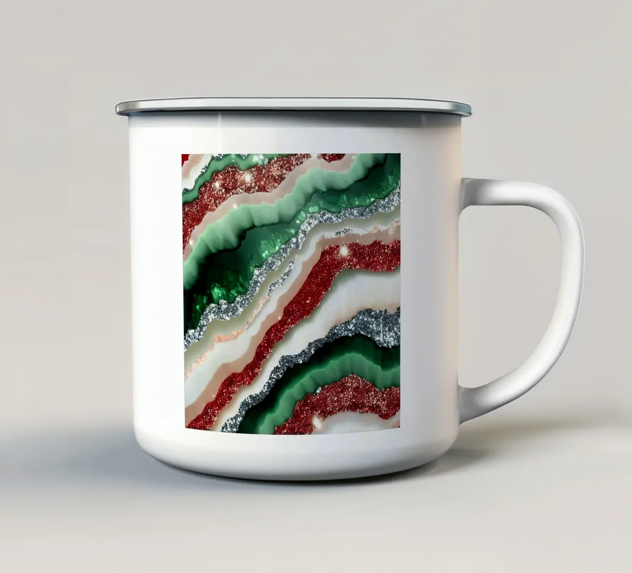 Texture agata natalizia glam tazza in smalto da Gemstone Textures