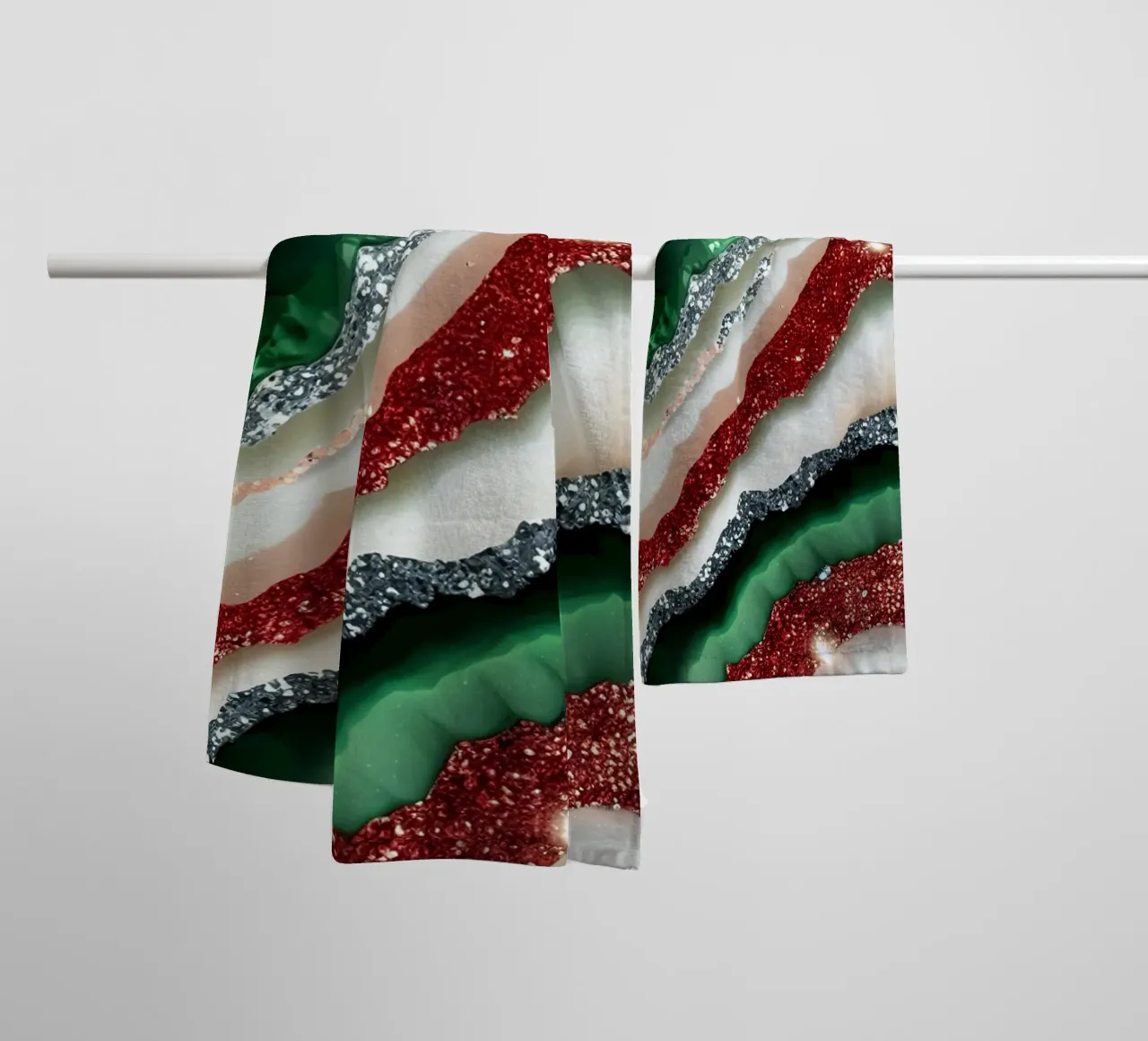 Glam Christmas Agate Texture towel by Gemstone Textures