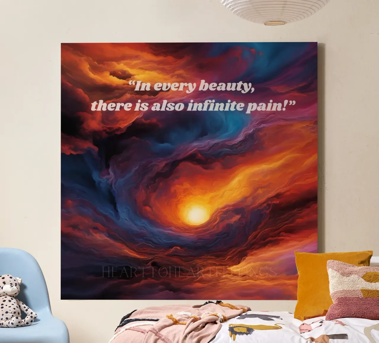 In every beauty, there is also infinite pain tela con Cornice a cassetta da Hearttoheartfeelings