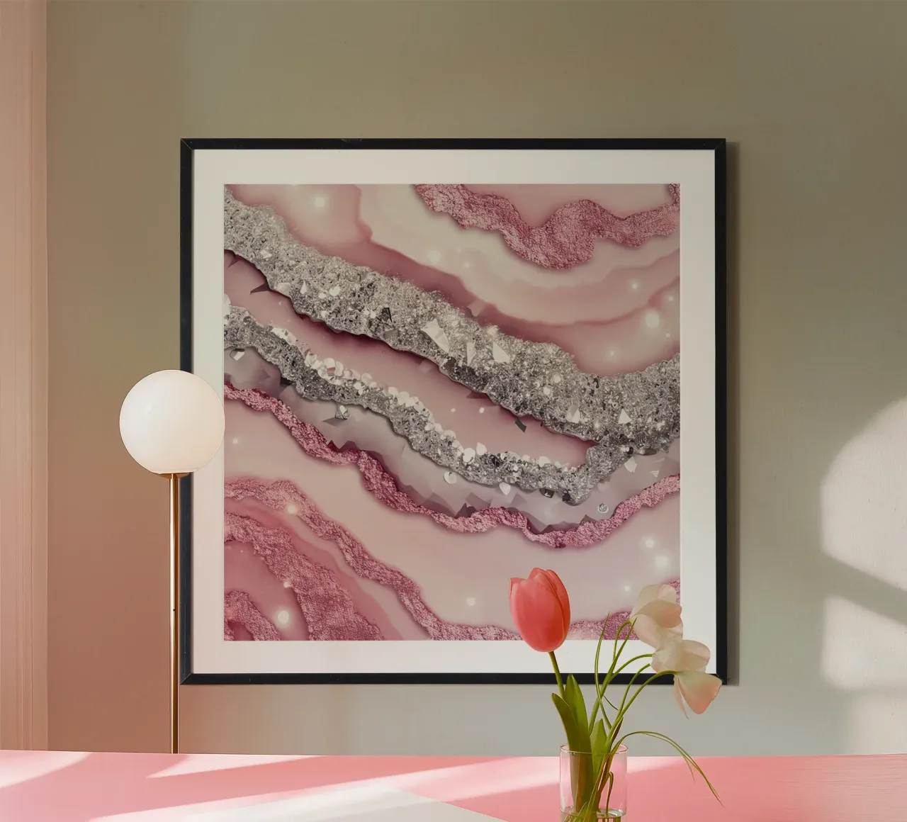 Texture agata rosa glam poster da Gemstone Textures