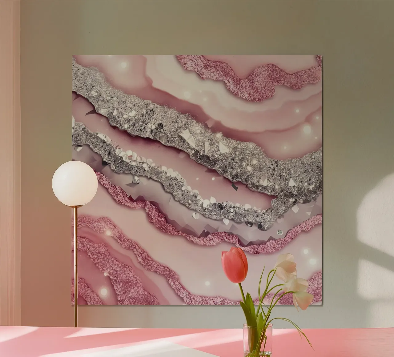Texture agata rosa glam poster da Gemstone Textures