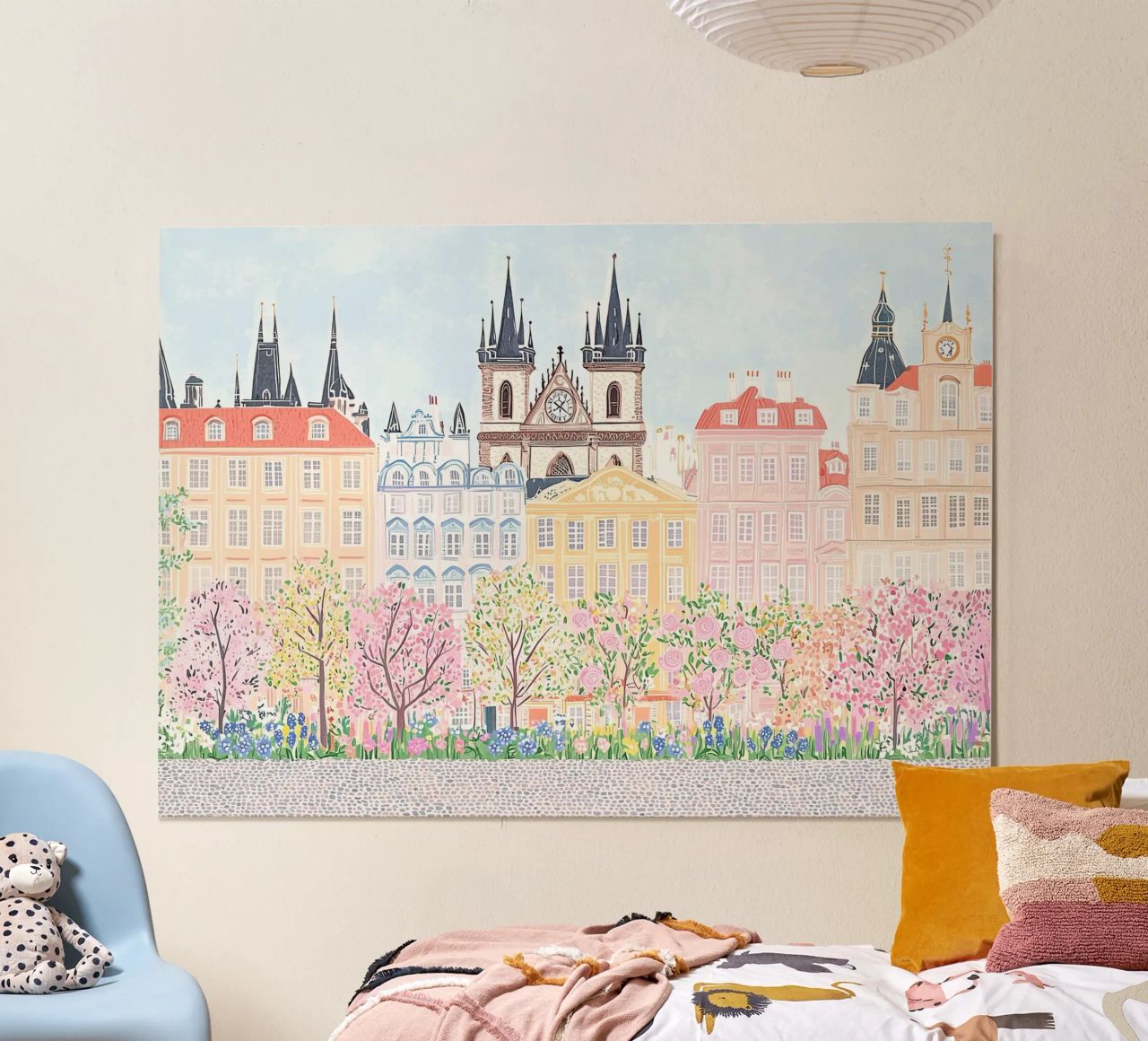 Europe Travel Print, Colourful Poster, Vibrant Floral Prints poster de Gaia