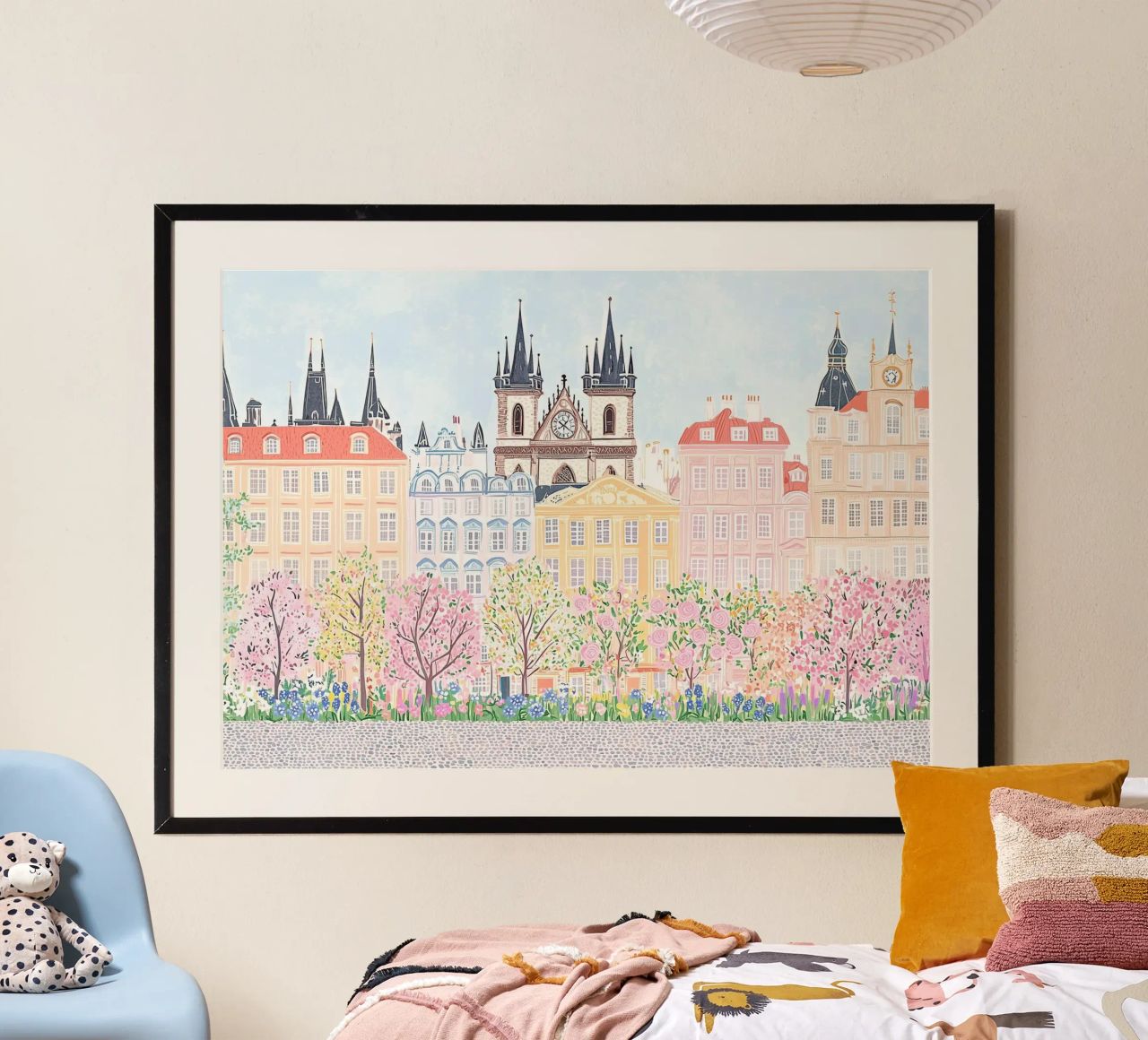 Europe Travel Print, Colourful Poster, Vibrant Floral Prints poster de Gaia
