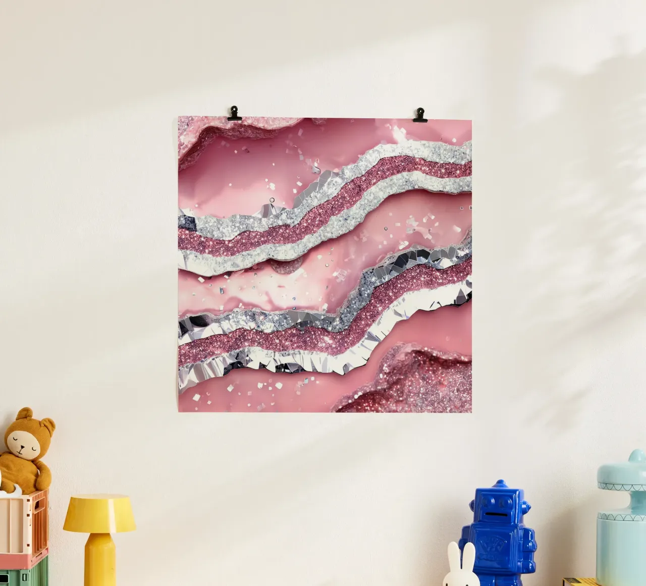Texture agata rosa glam poster da Gemstone Textures