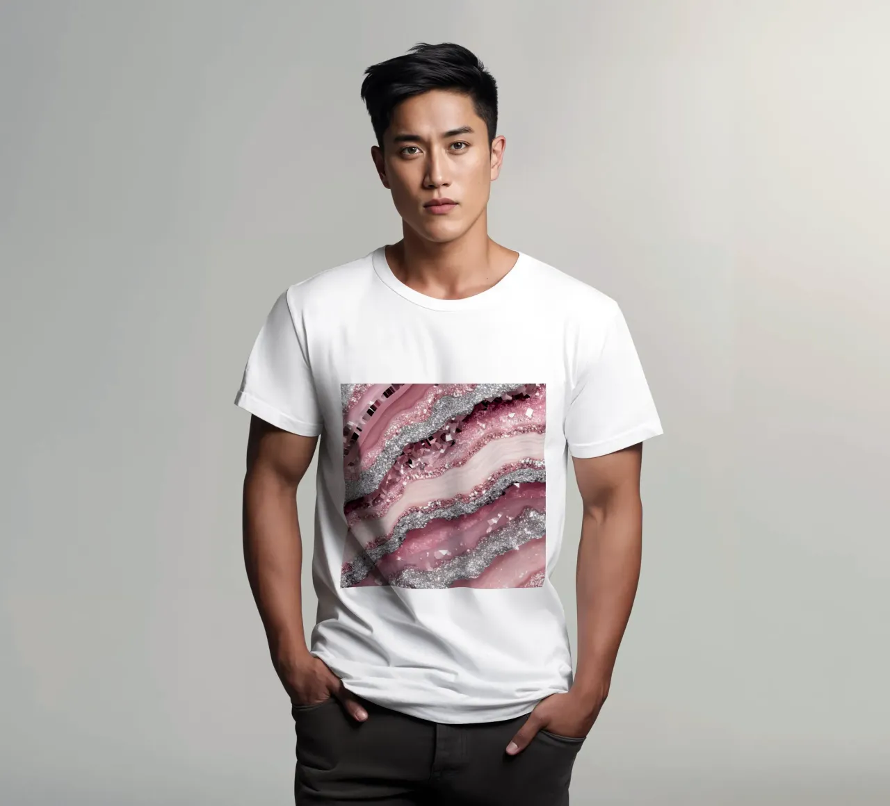 Glam Pink Agate Texture t-shirt by Gemstone Textures