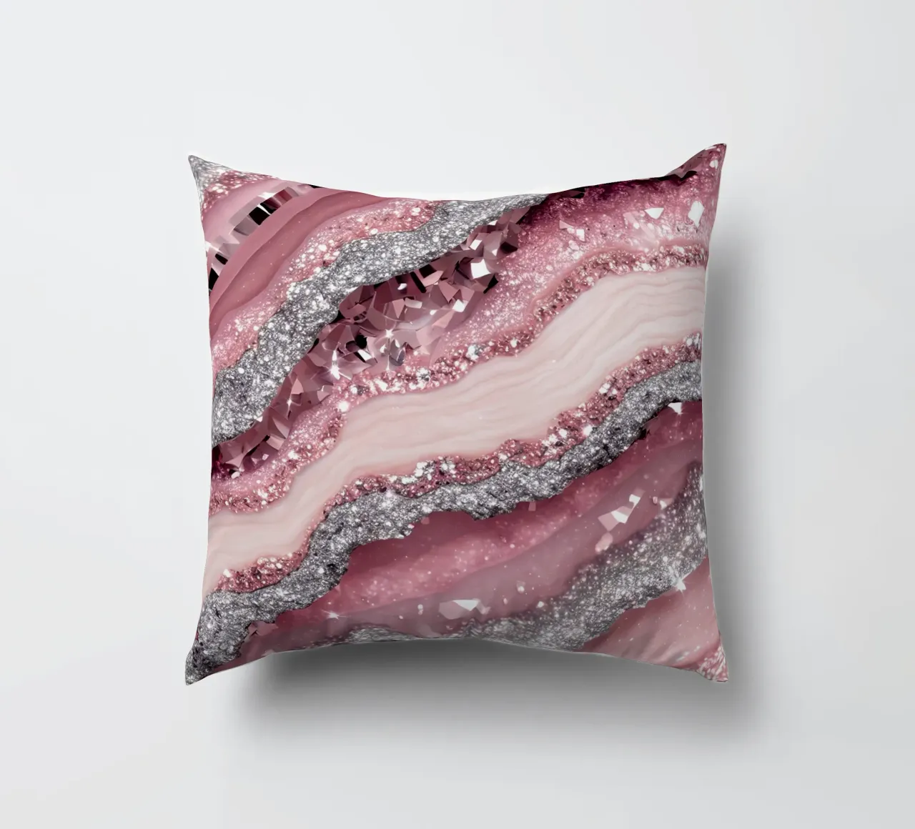 Texture agata rosa glam cuscino da Gemstone Textures