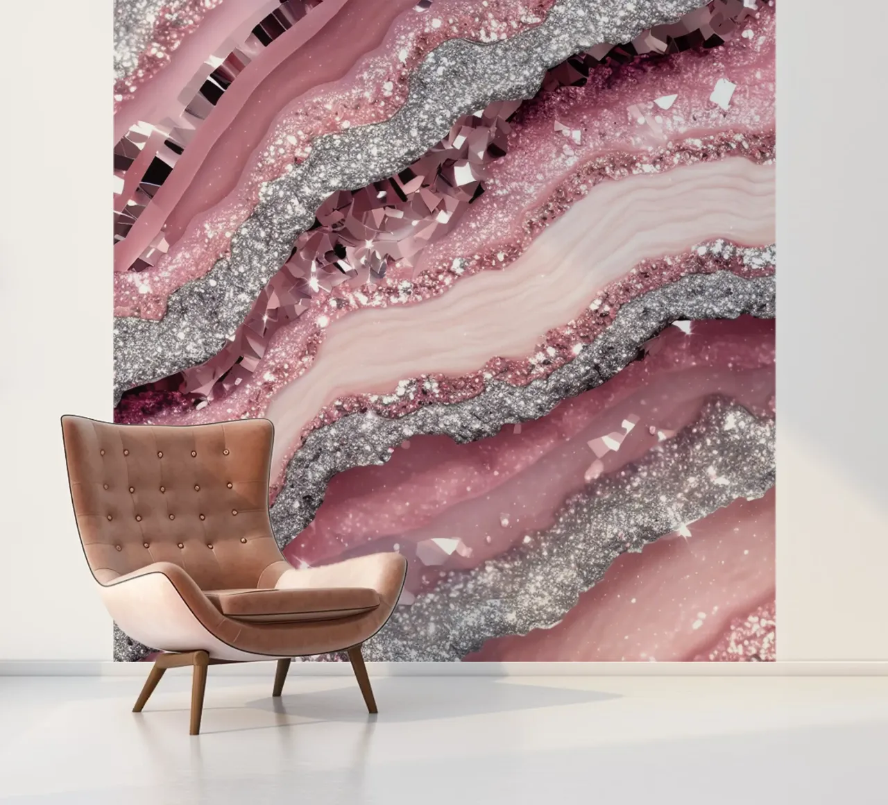 Glam Pink Agate Texture photo wallpaper by Gemstone Textures