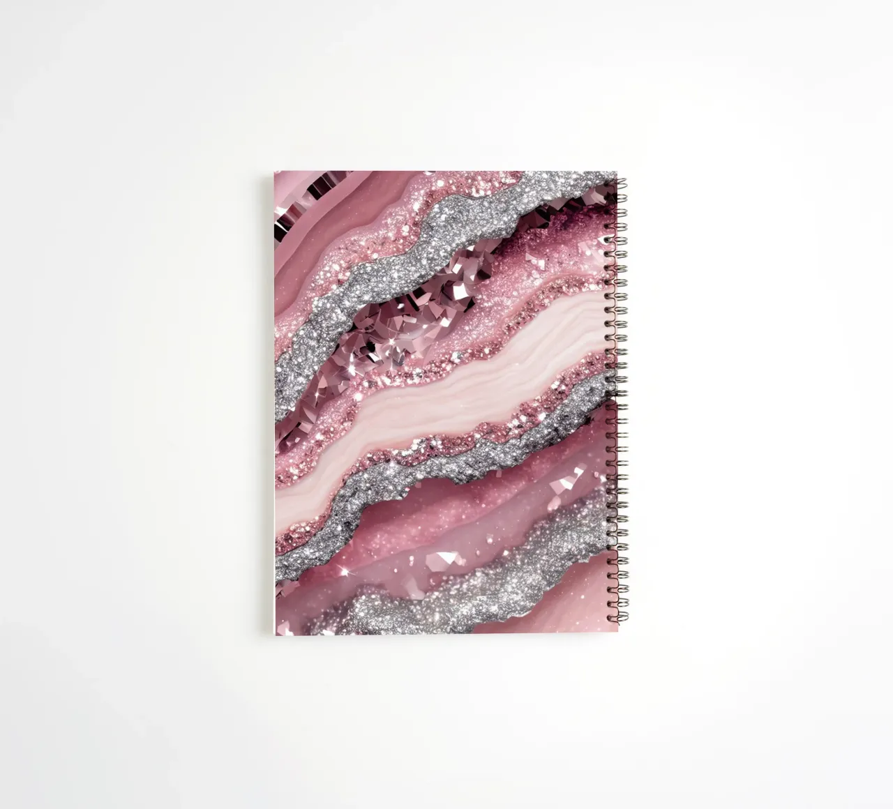 Glam Pink Agate Texture spiral notebook by Gemstone Textures