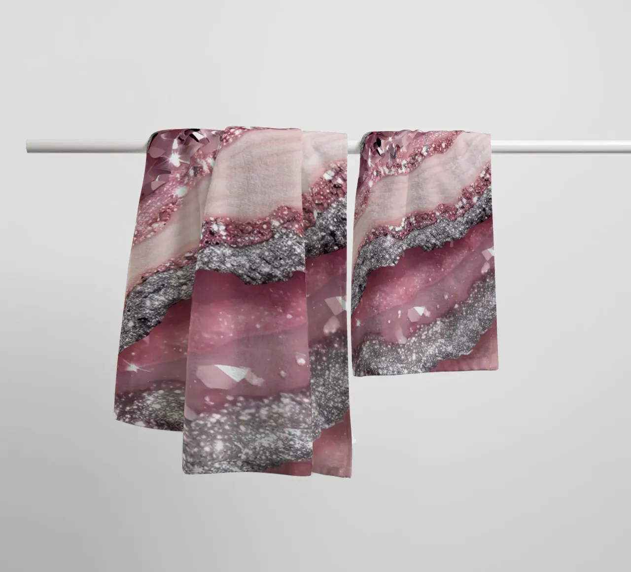 Glam Pink Agate Texture towel by Gemstone Textures