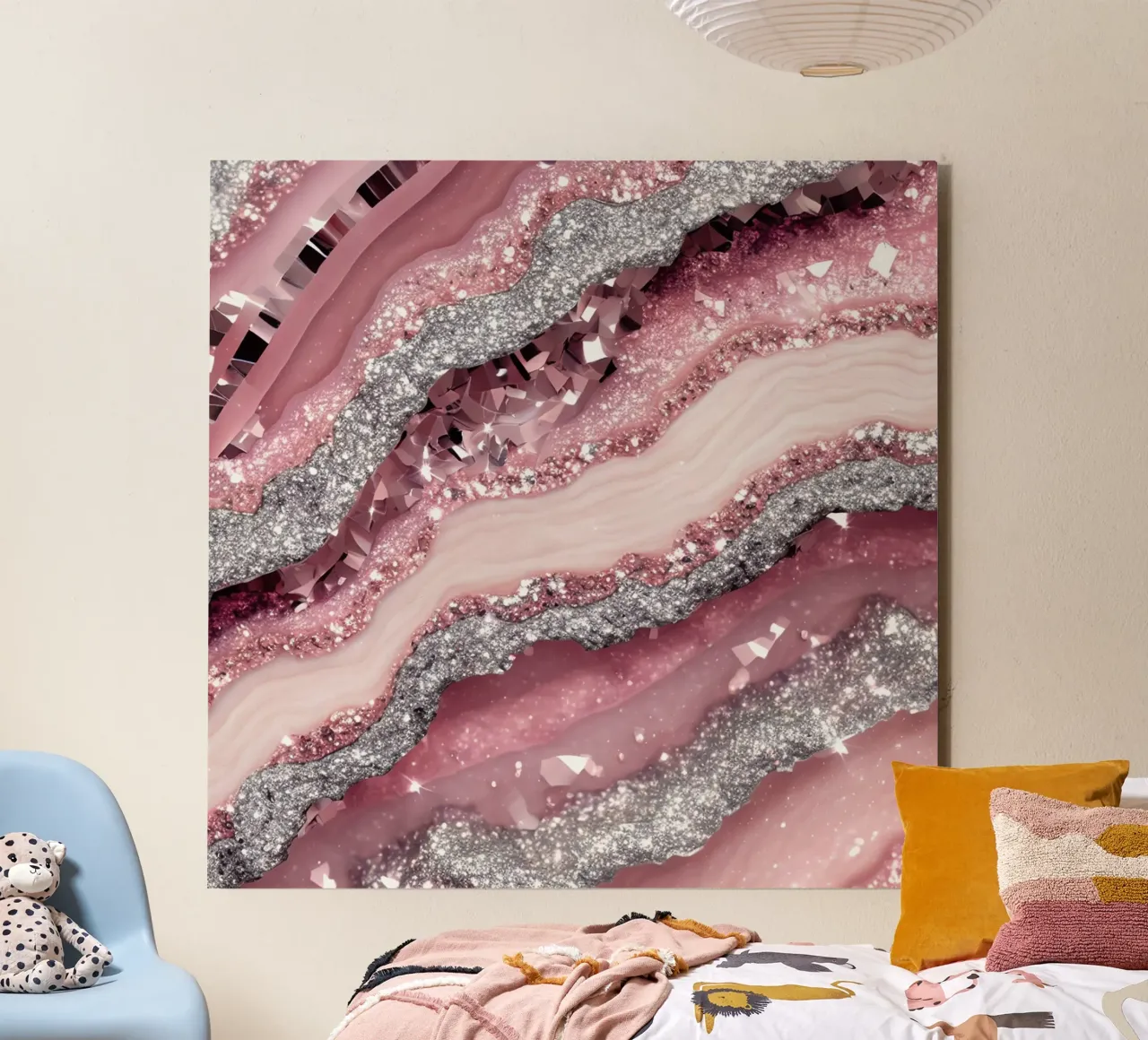 Texture agata rosa glam alluminio dibond da Gemstone Textures