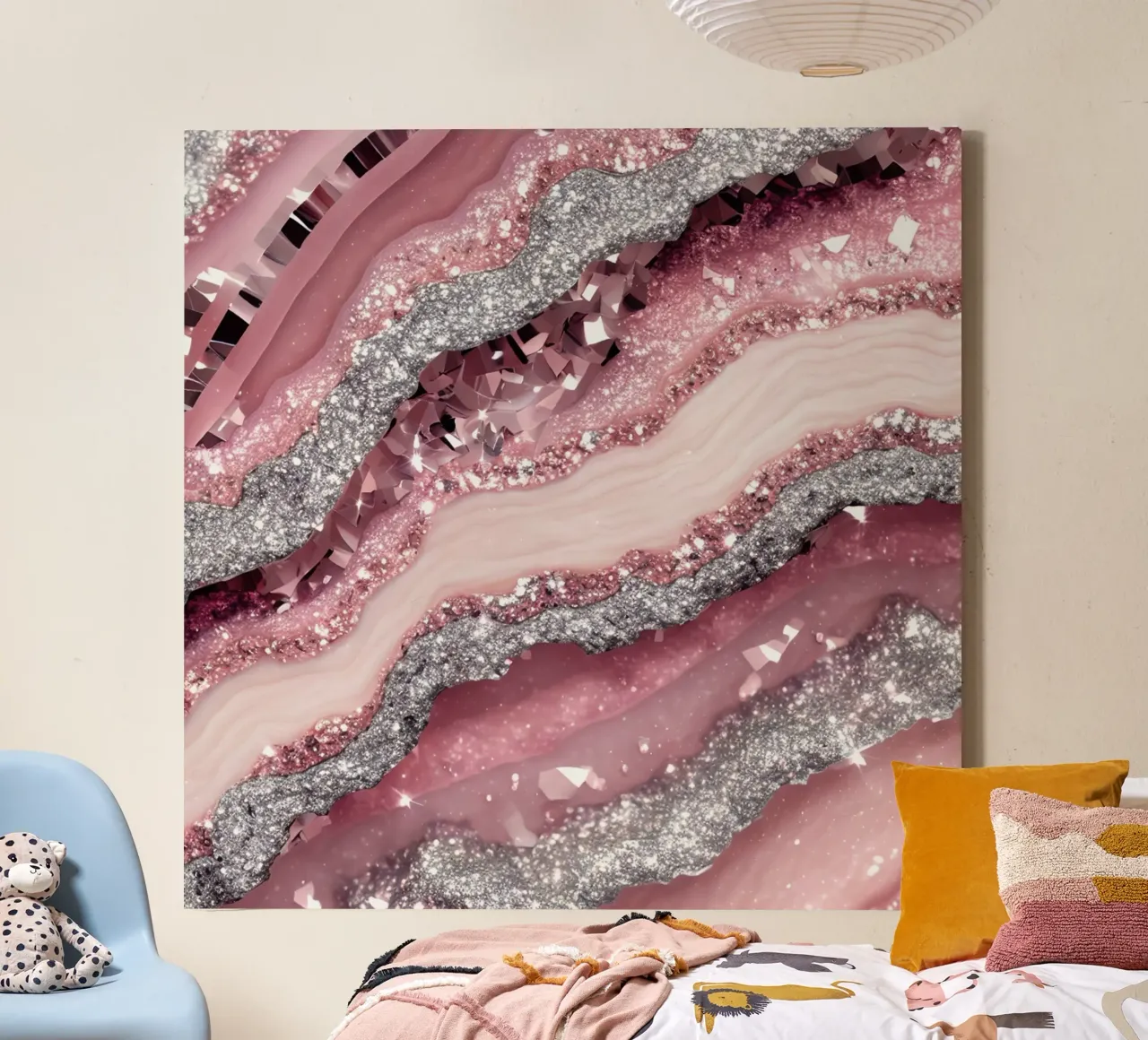Glam Pink Agate Texture canvas by Gemstone Textures