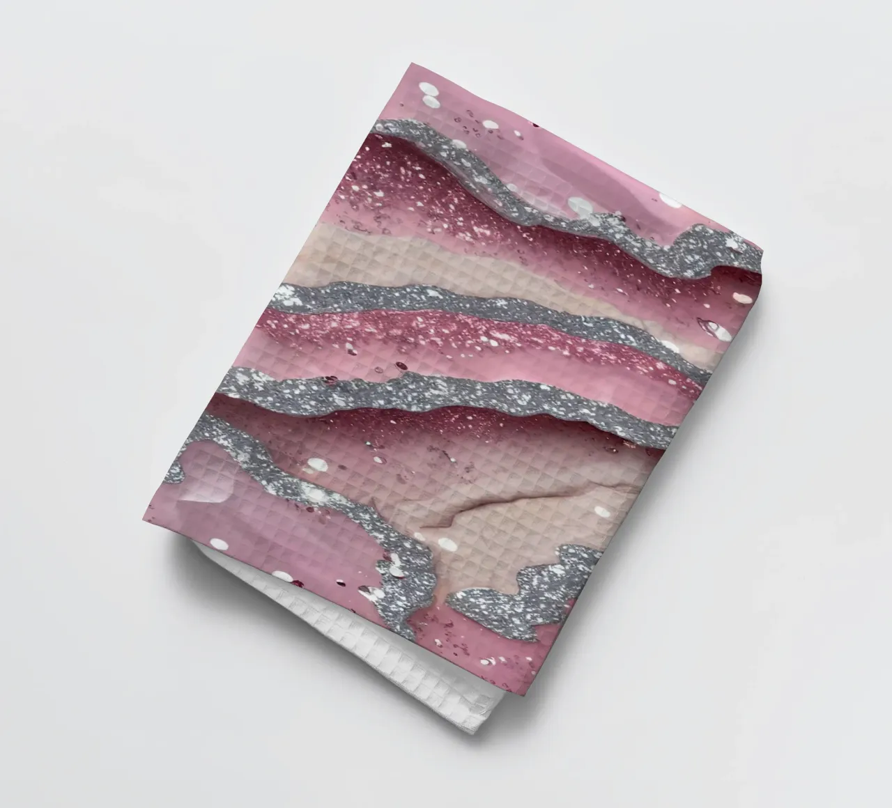 Glam Pink Agate Texture tea towel by Gemstone Textures