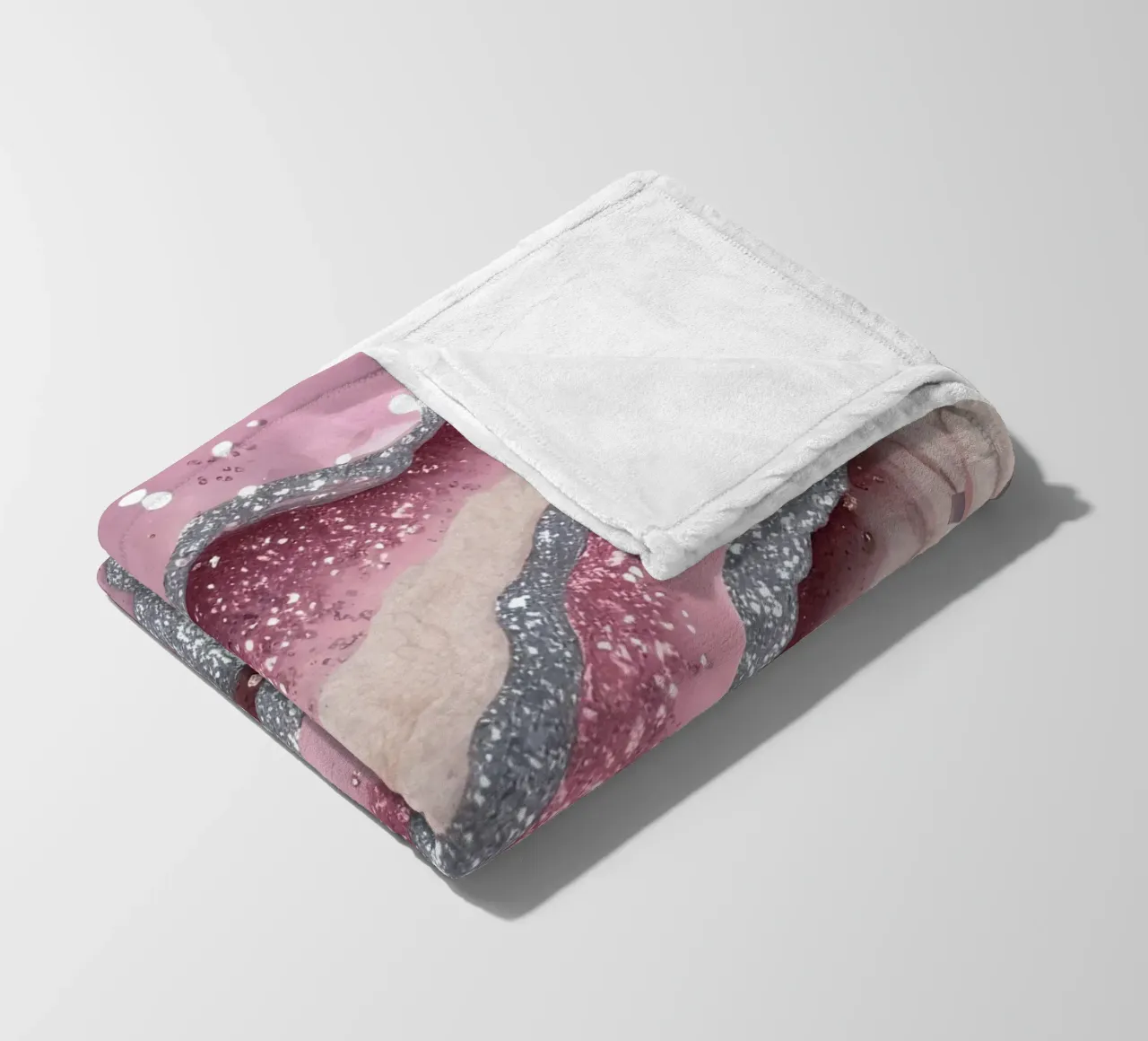 Glam Pink Agate Texture fleece blanket by Gemstone Textures