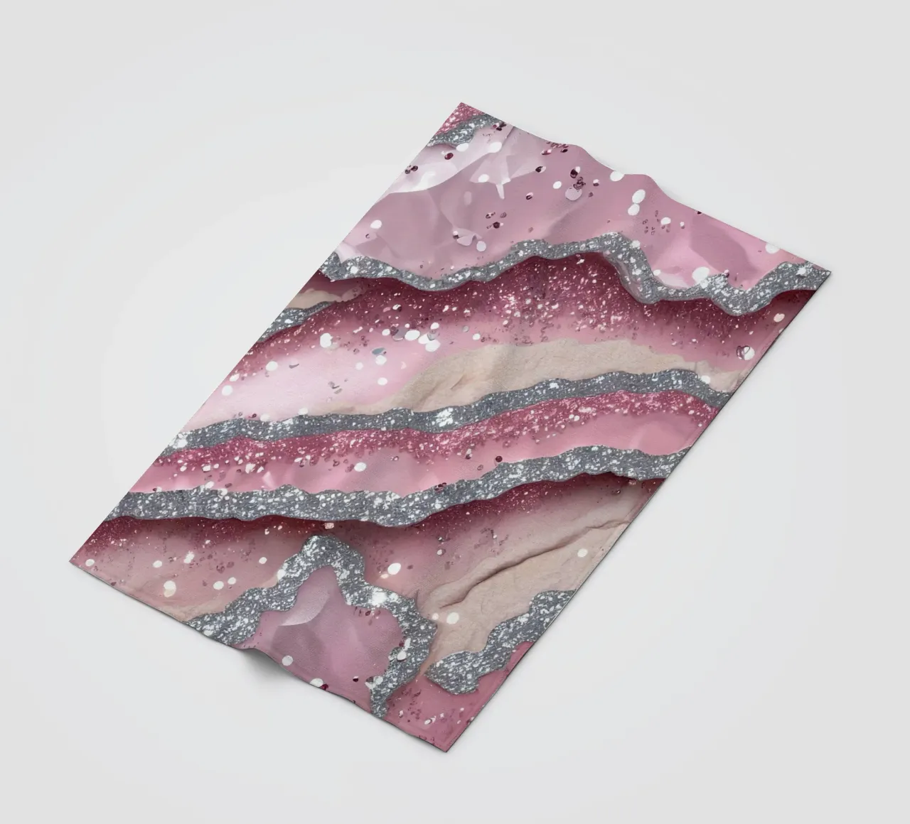 Glam Pink Agate Texture fleece blanket by Gemstone Textures