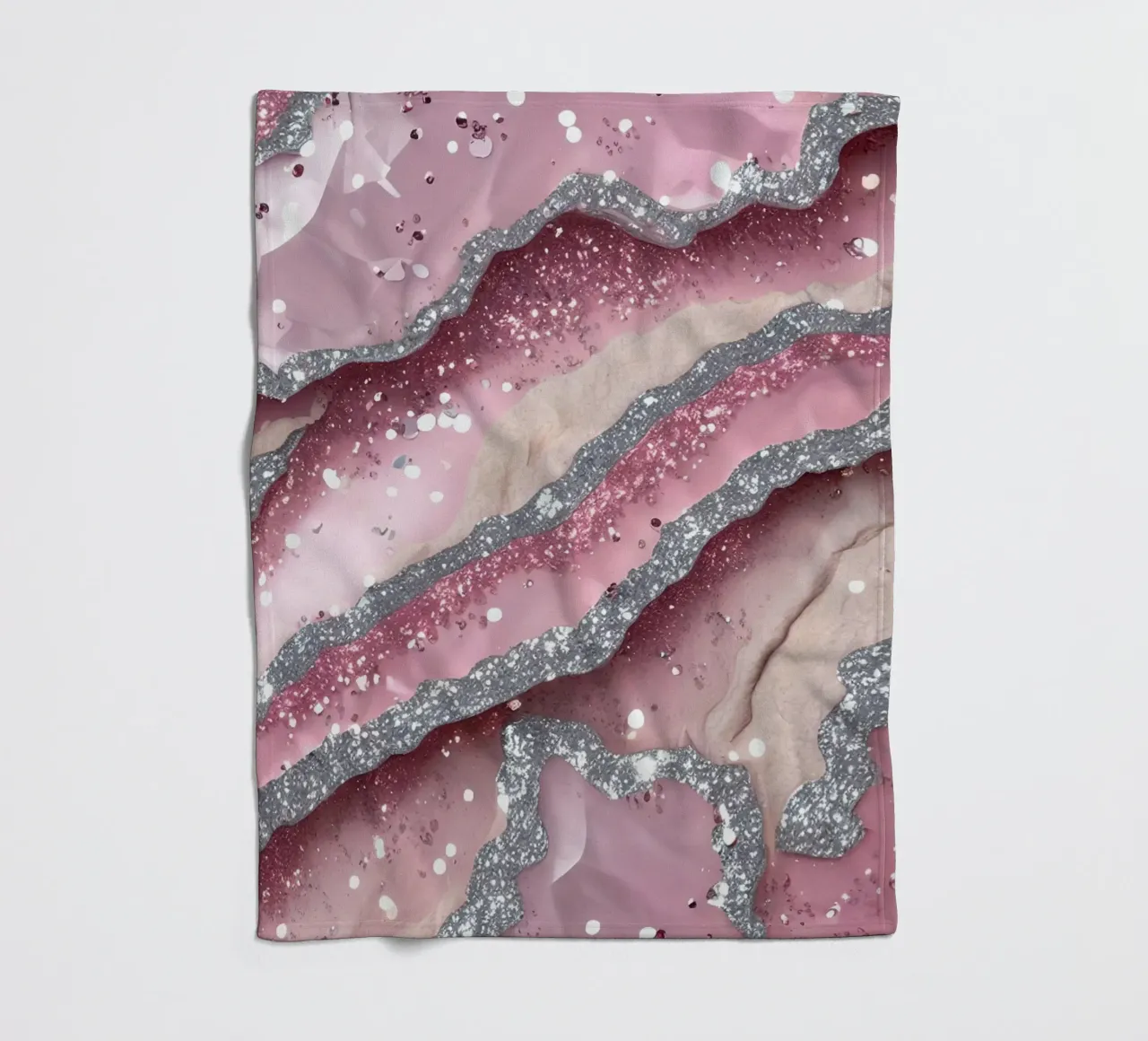 Glam Pink Agate Texture fleece blanket by Gemstone Textures