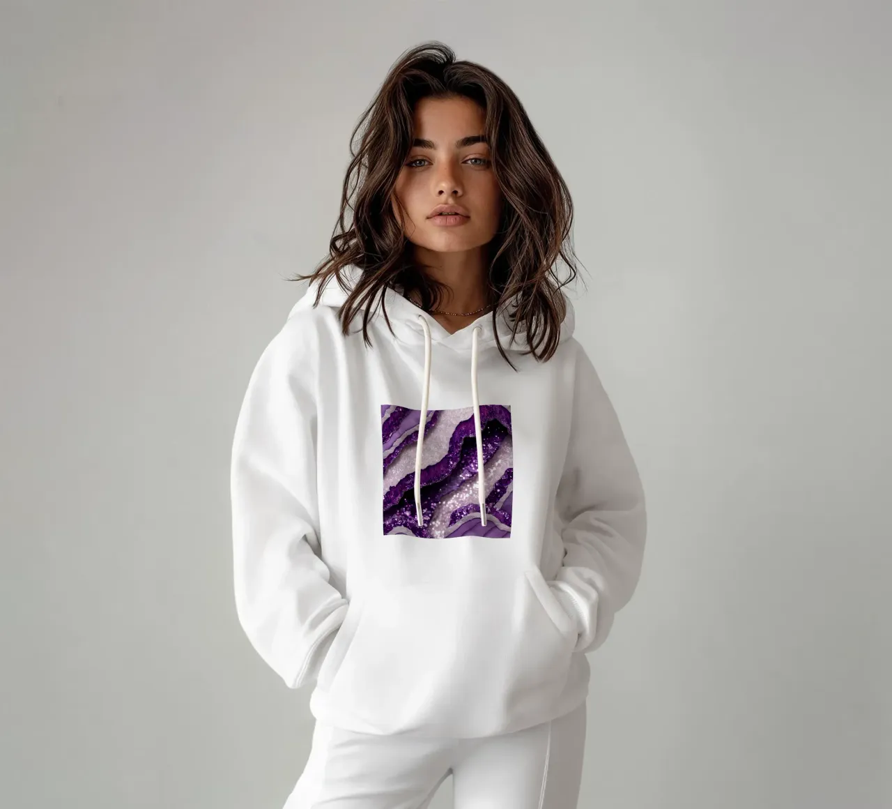 Texture glam dell'agata viola felpa con cappuccio da Gemstone Textures