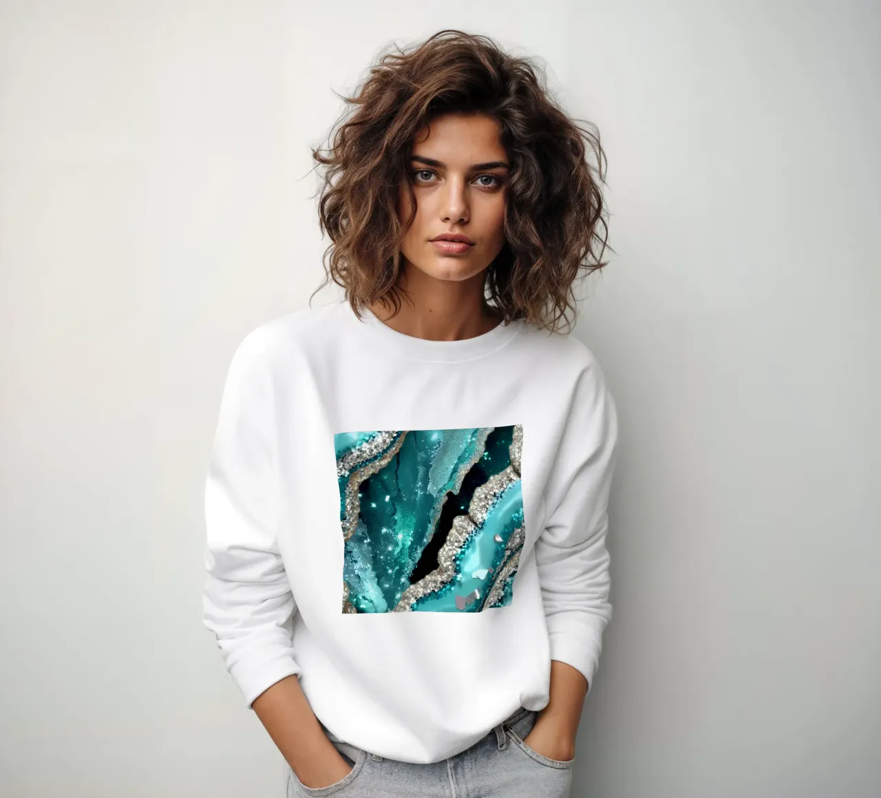 Texture agata turchese glam felpa da Gemstone Textures