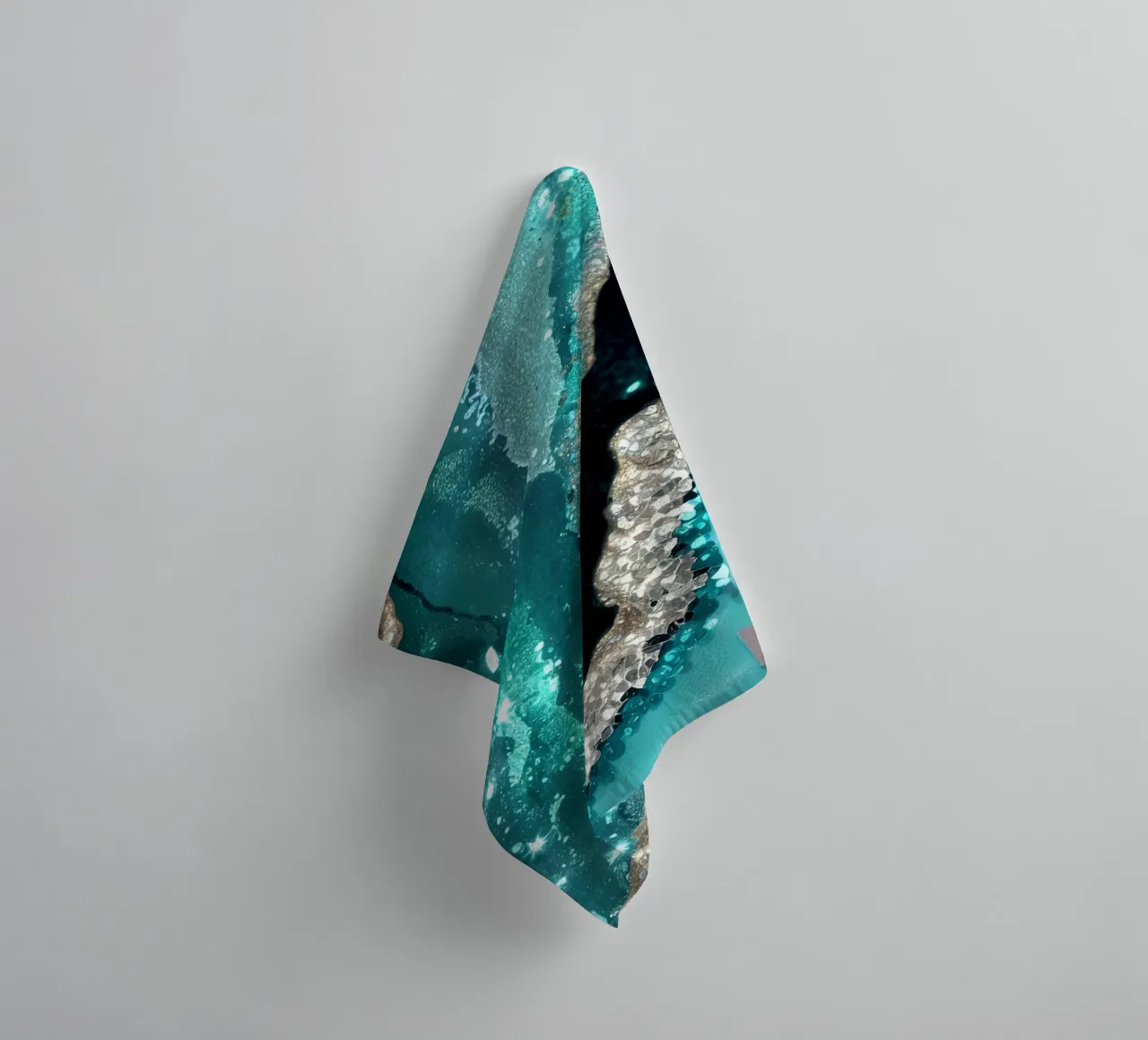 Glam Turquoise Agate Texture towel by Gemstone Textures