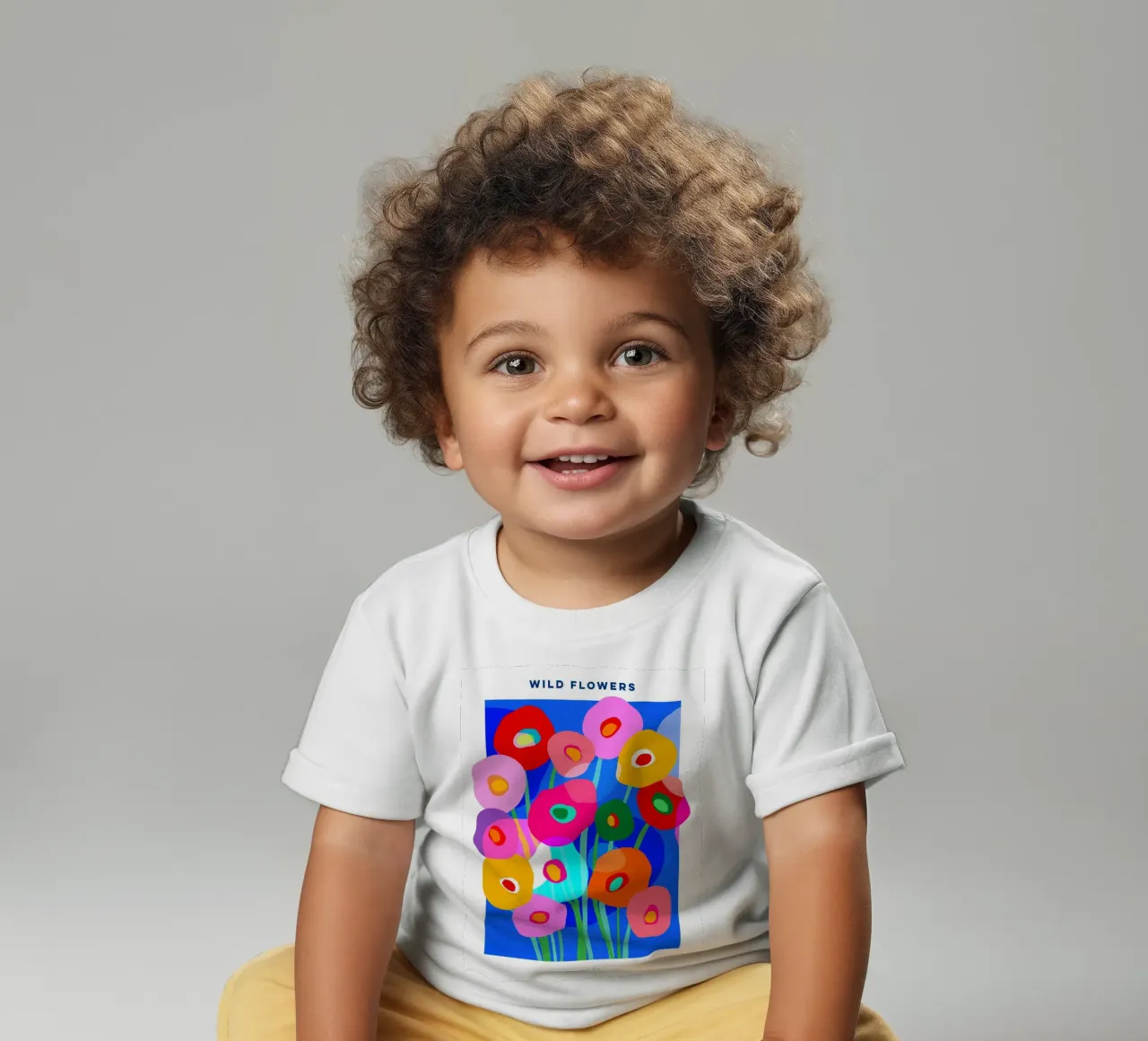VET & WILD KLAPROZEN BOEKET POSTER - COLBOLT BLAUW baby t-shirt van Dominique Vari