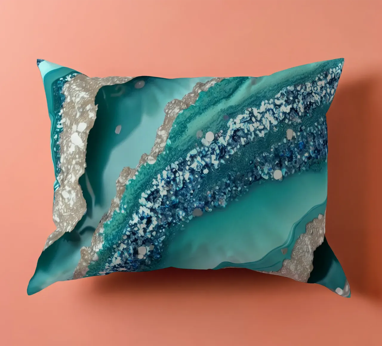 Texture agata turchese glam cuscino da Gemstone Textures