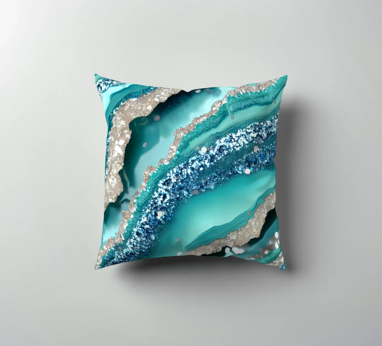Texture agata turchese glam cuscino da Gemstone Textures