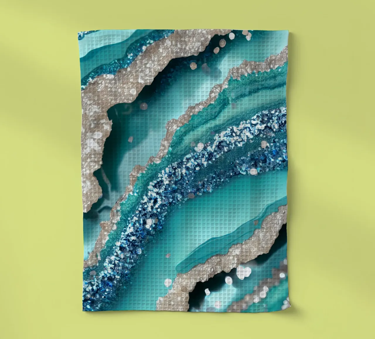 Glam Turquoise Agate Texture torchon de Gemstone Textures