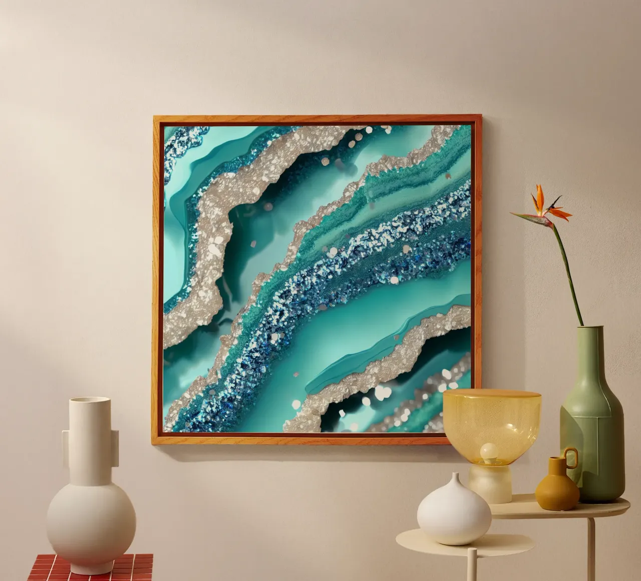 Glam Turkoois Agaat Textuur acryl van Gemstone Textures