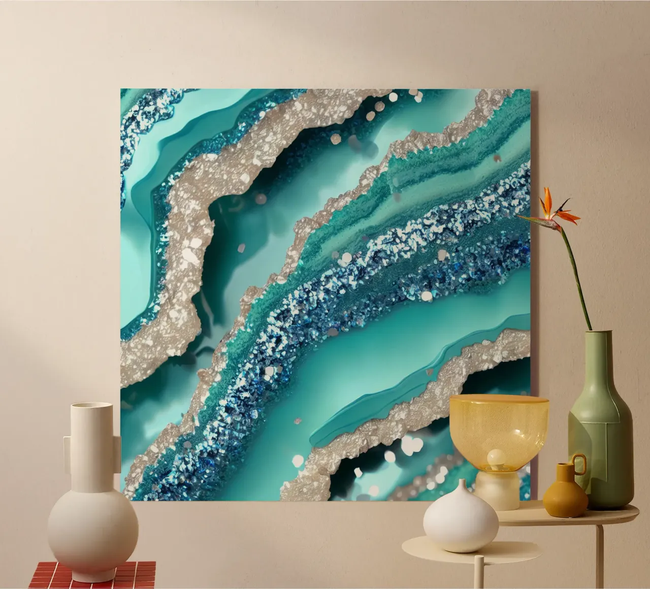Glam Turkoois Agaat Textuur acryl van Gemstone Textures