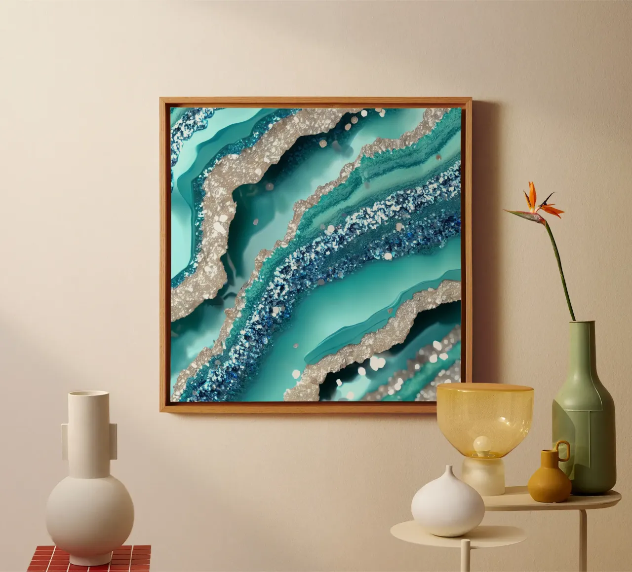 Glam Turquoise Agate Texture canvas by Gemstone Textures