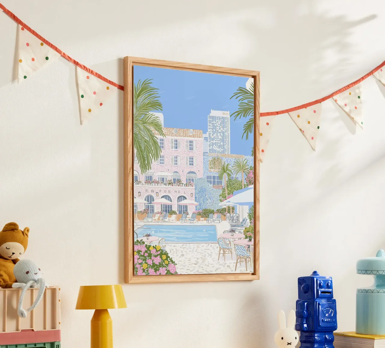 Reisposter, Luxe Reisafdruk, Zomerafdruk Zwembad acryl van Gaia