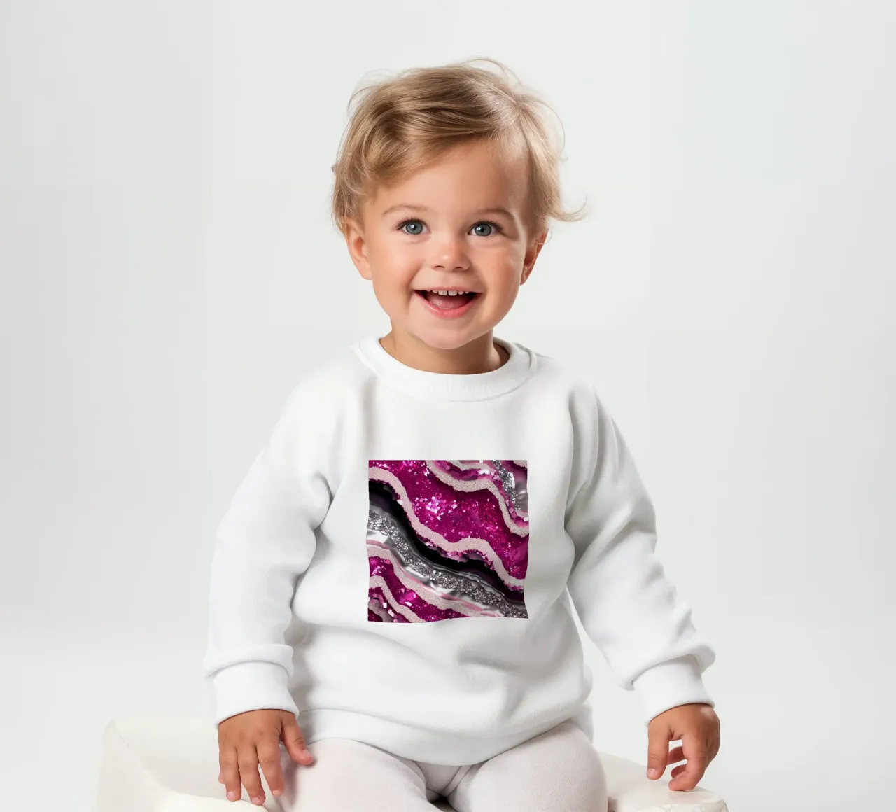 Texture agata magenta glam felpa neonato da Gemstone Textures