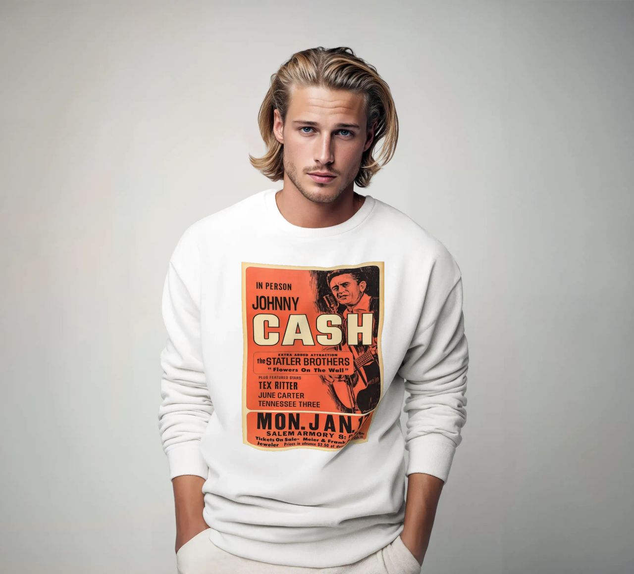 Vintage Johnny Cash And The Tennessee Three Concert sweat de SoundStudio