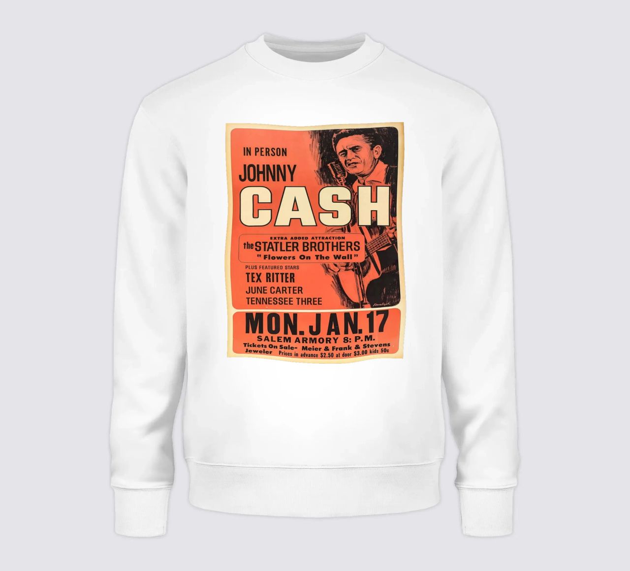 Vintage Johnny Cash And The Tennessee Three Concert sweat de SoundStudio