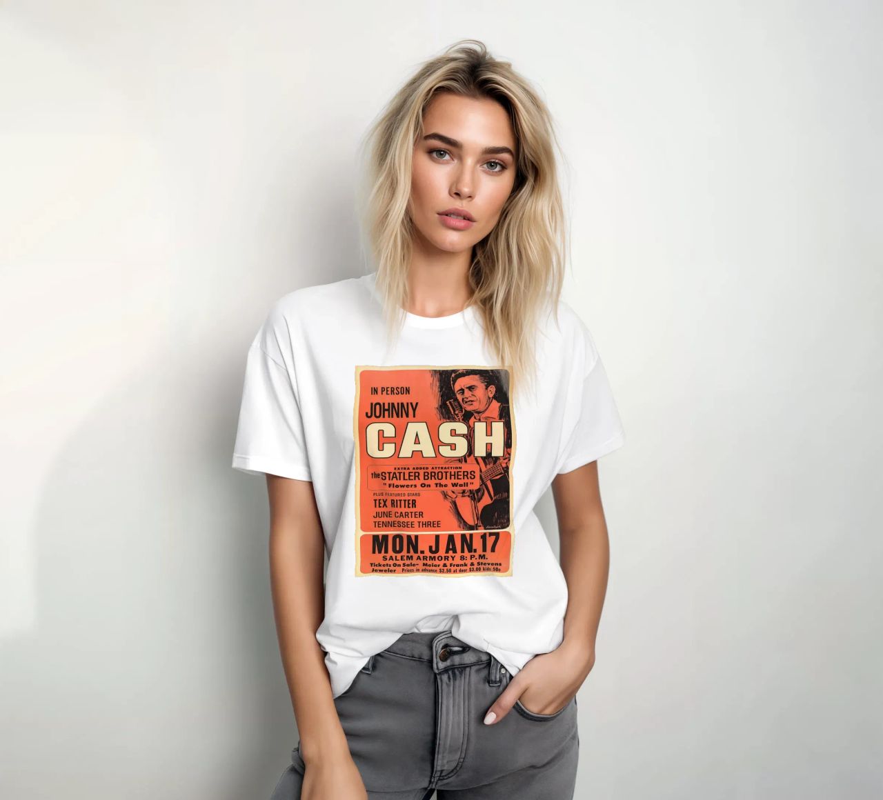 Vintage Johnny Cash And The Tennessee Three Concert t-shirt de SoundStudio