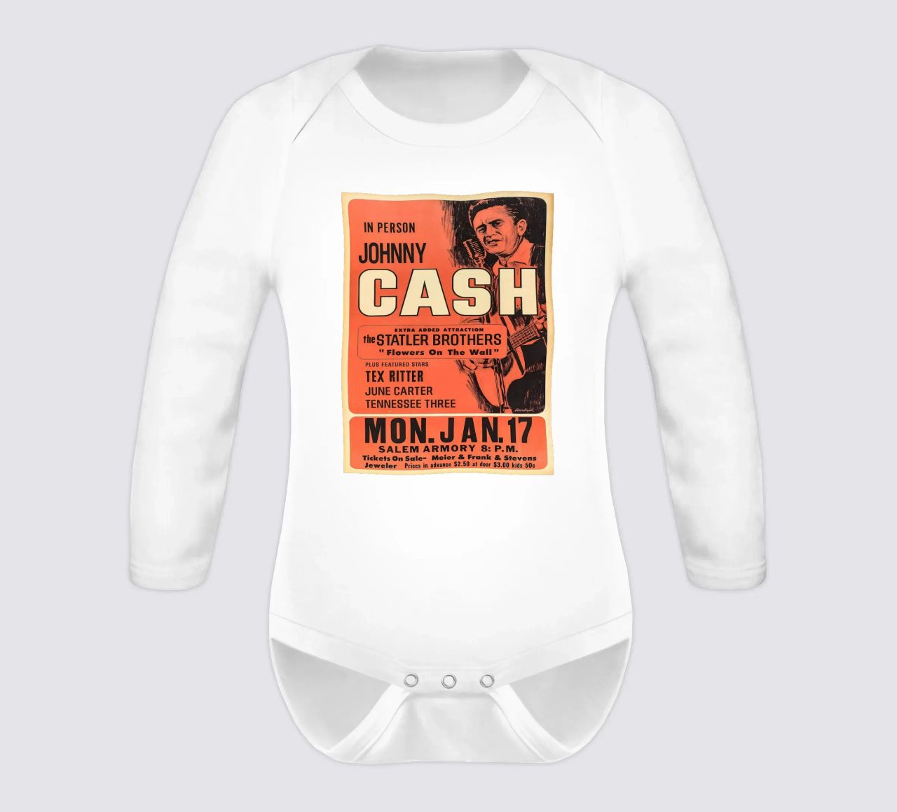 Vintage Johnny Cash And The Tennessee Three Concert body manches longues de SoundStudio