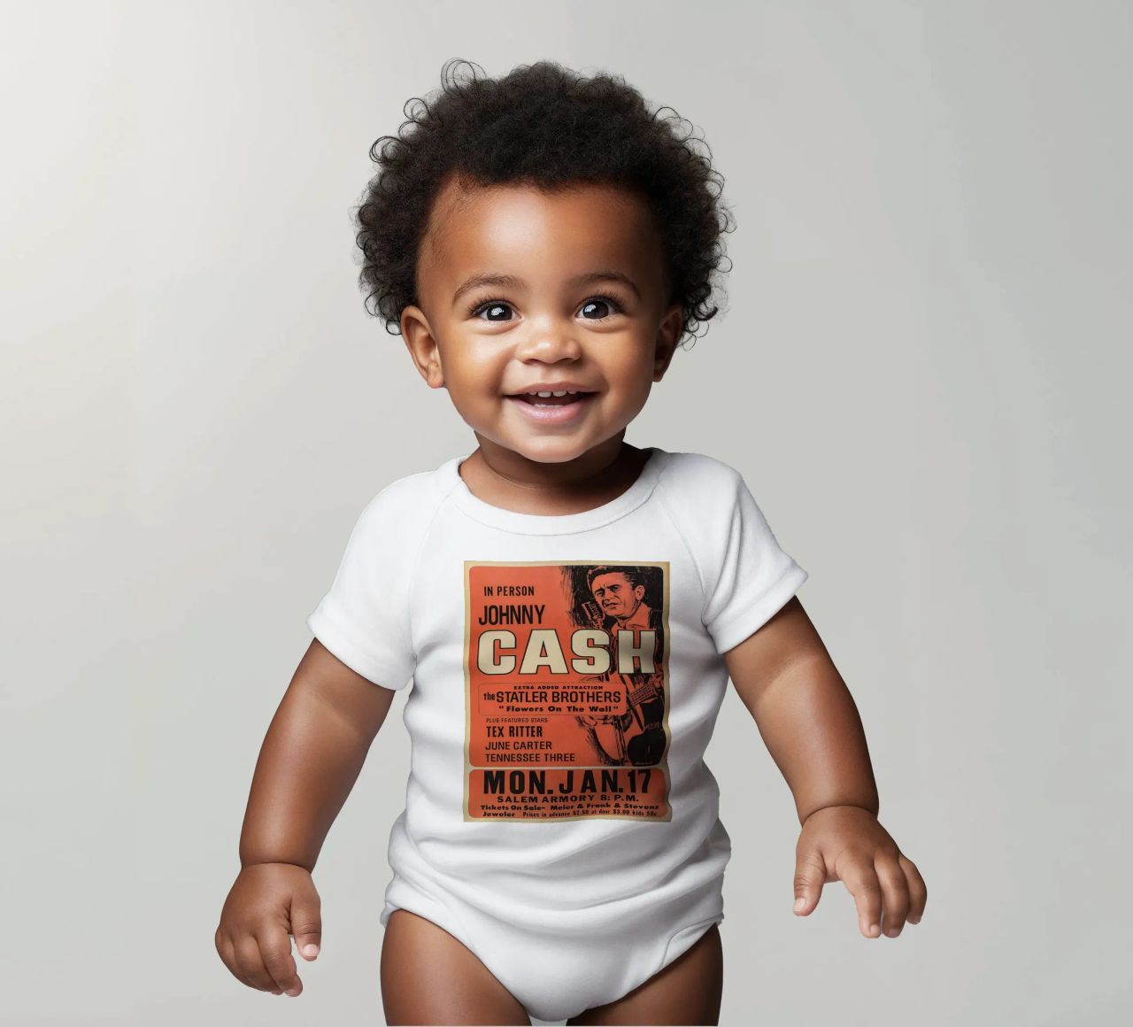 Vintage Johnny Cash And The Tennessee Three Concert body bébé de SoundStudio