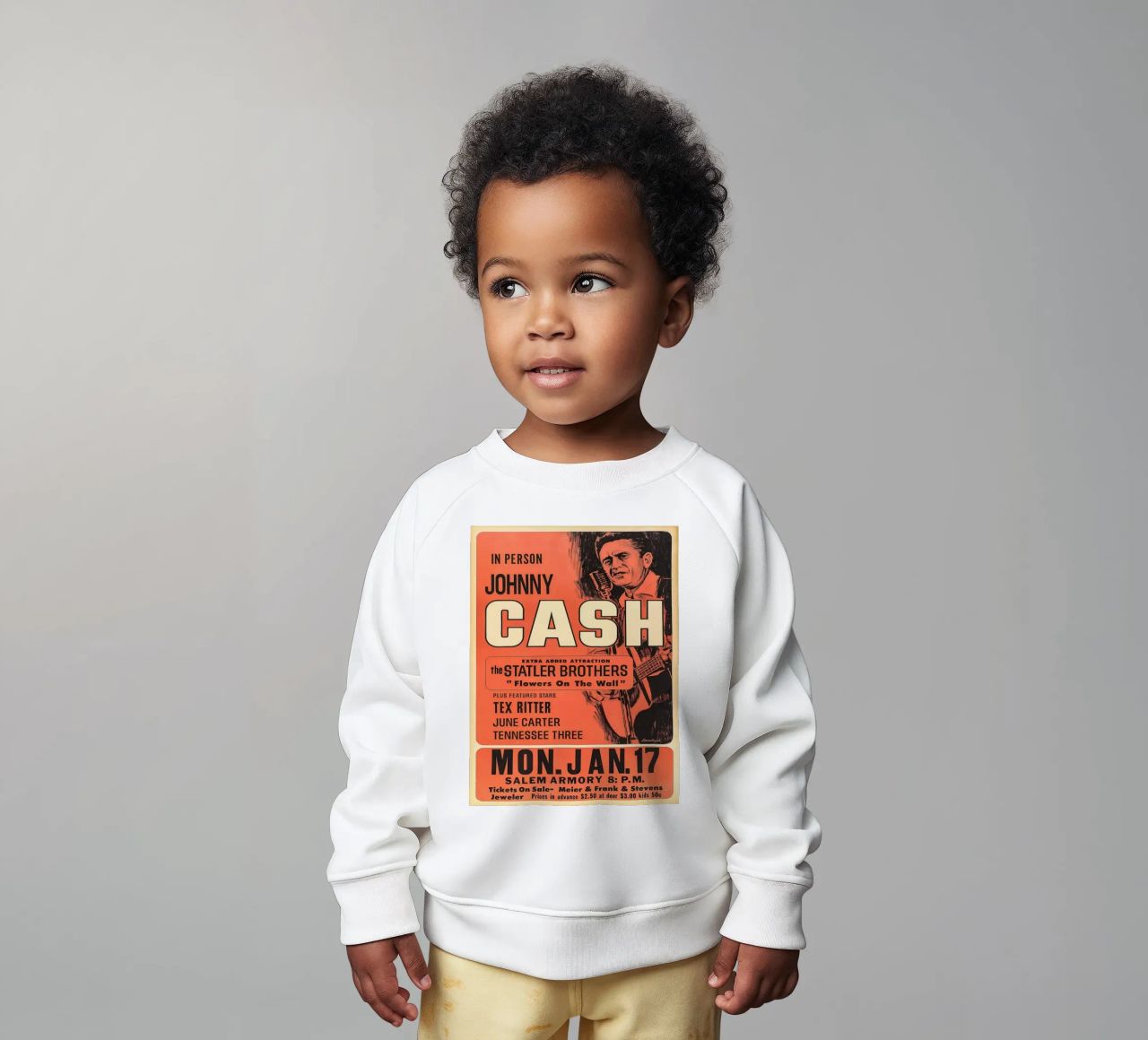 Vintage Johnny Cash And The Tennessee Three Concert sweat pour bébé de SoundStudio