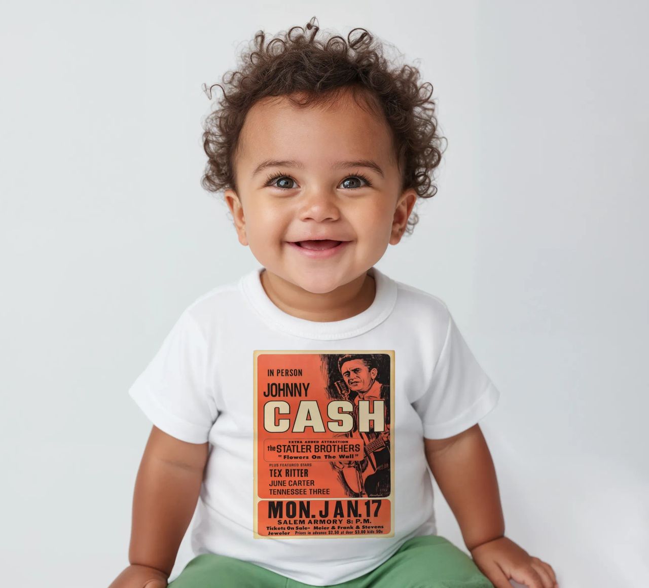 Vintage Johnny Cash And The Tennessee Three Concert t-shirt pour bébé de SoundStudio