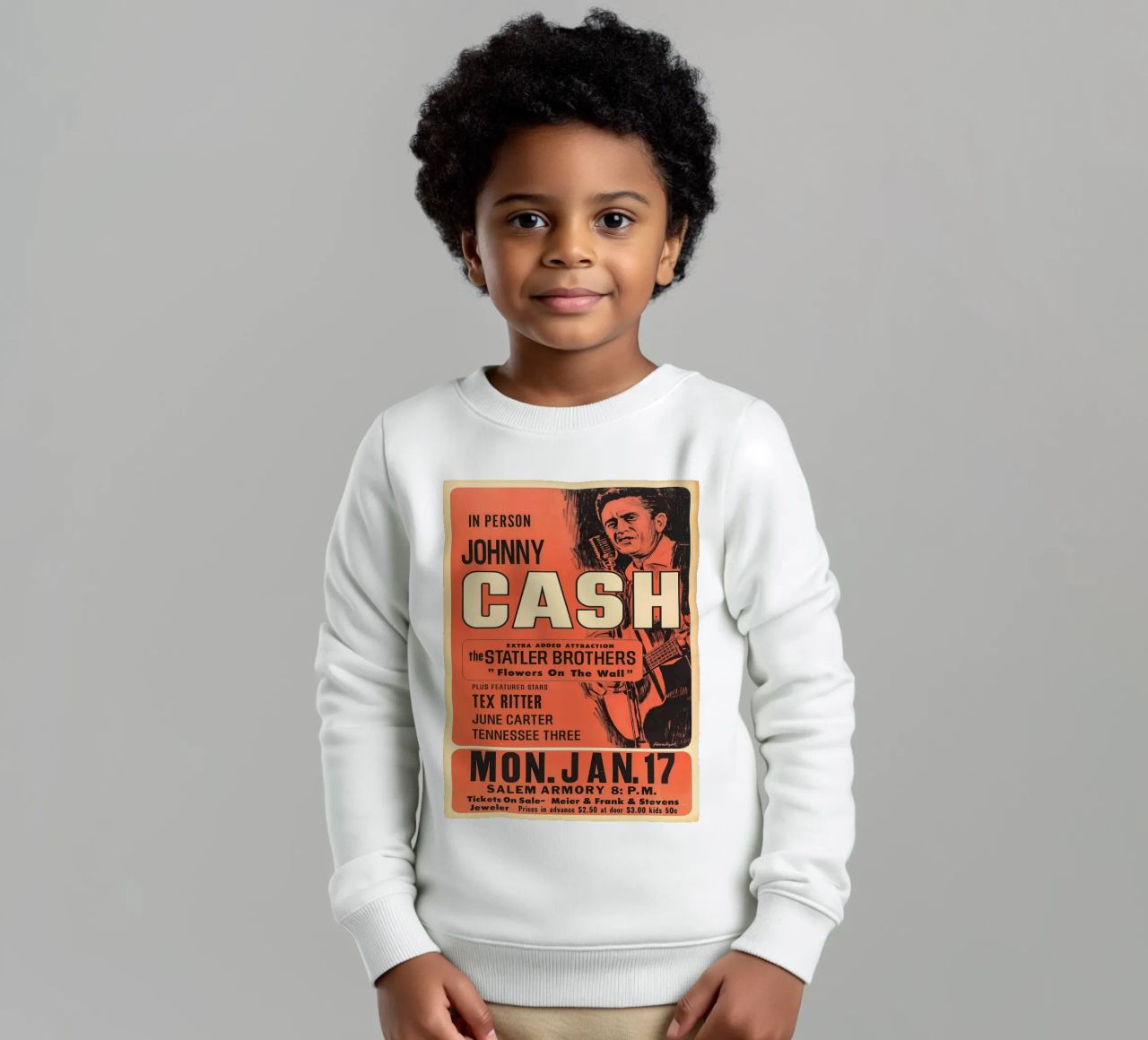 Vintage Johnny Cash And The Tennessee Three Concert sweat enfant de SoundStudio