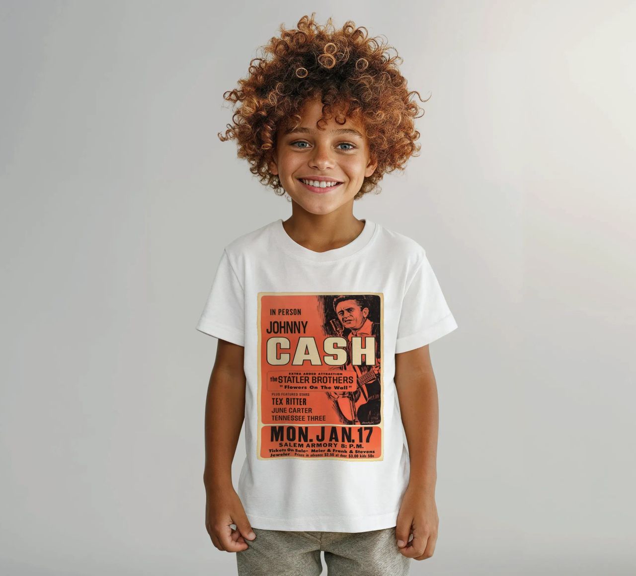 Vintage Johnny Cash And The Tennessee Three Concert t-shirt enfant de SoundStudio