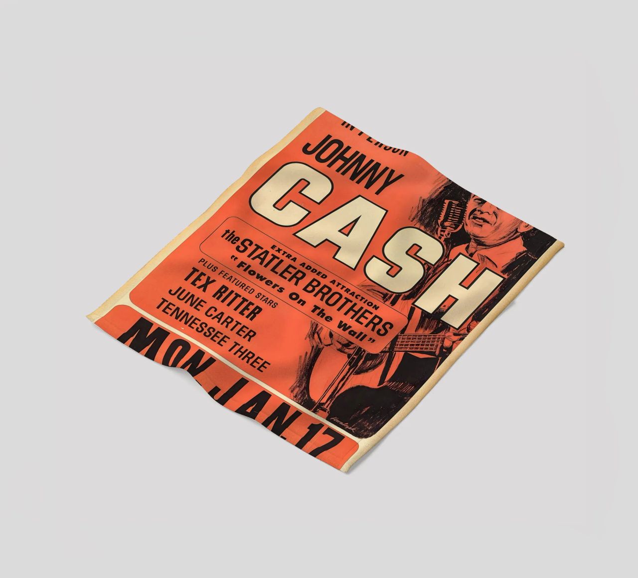 Vintage Johnny Cash And The Tennessee Three Concert plaid polaire de SoundStudio