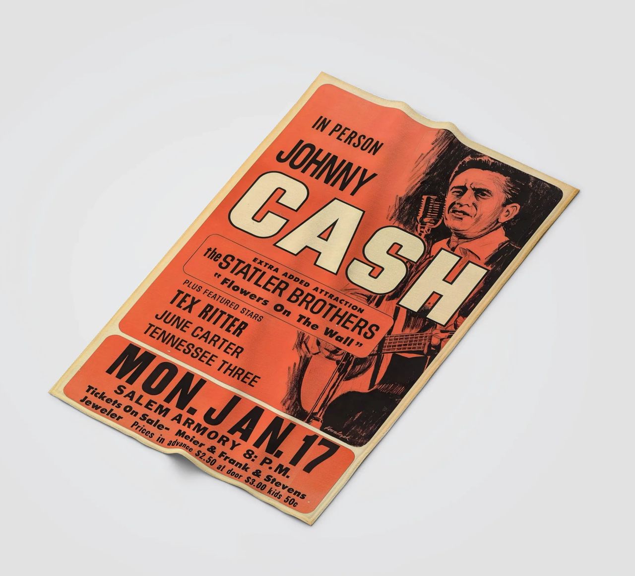 Vintage Johnny Cash And The Tennessee Three Concert plaid polaire de SoundStudio