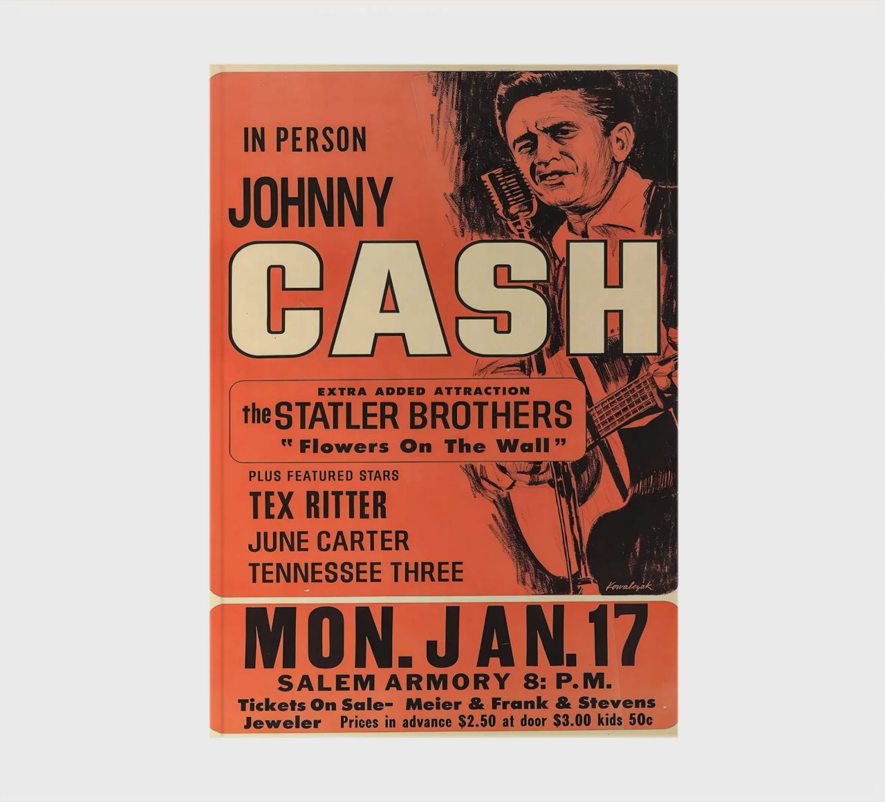 Vintage Johnny Cash And The Tennessee Three Concert carnet de notes de SoundStudio