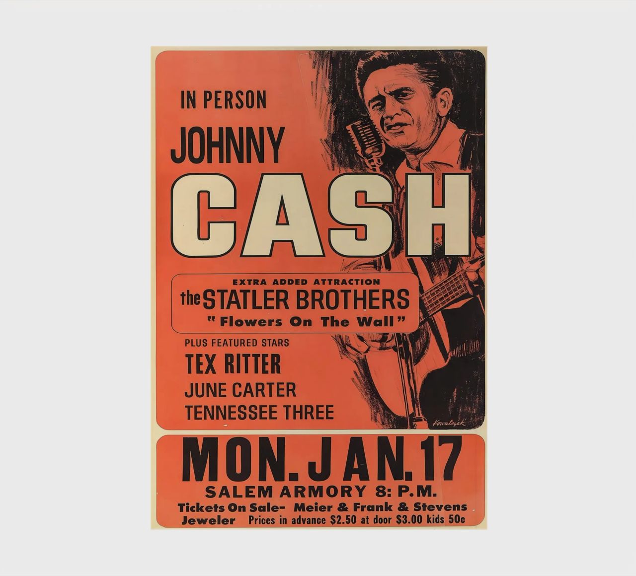 Vintage Johnny Cash And The Tennessee Three Concert carnet de notes de SoundStudio