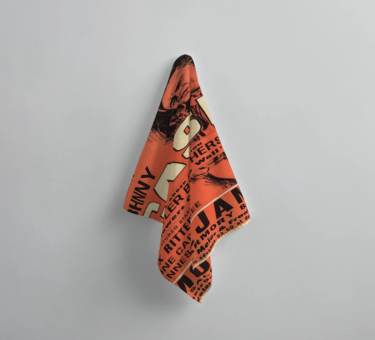 Vintage Johnny Cash And The Tennessee Three Concert serviette de bain de SoundStudio