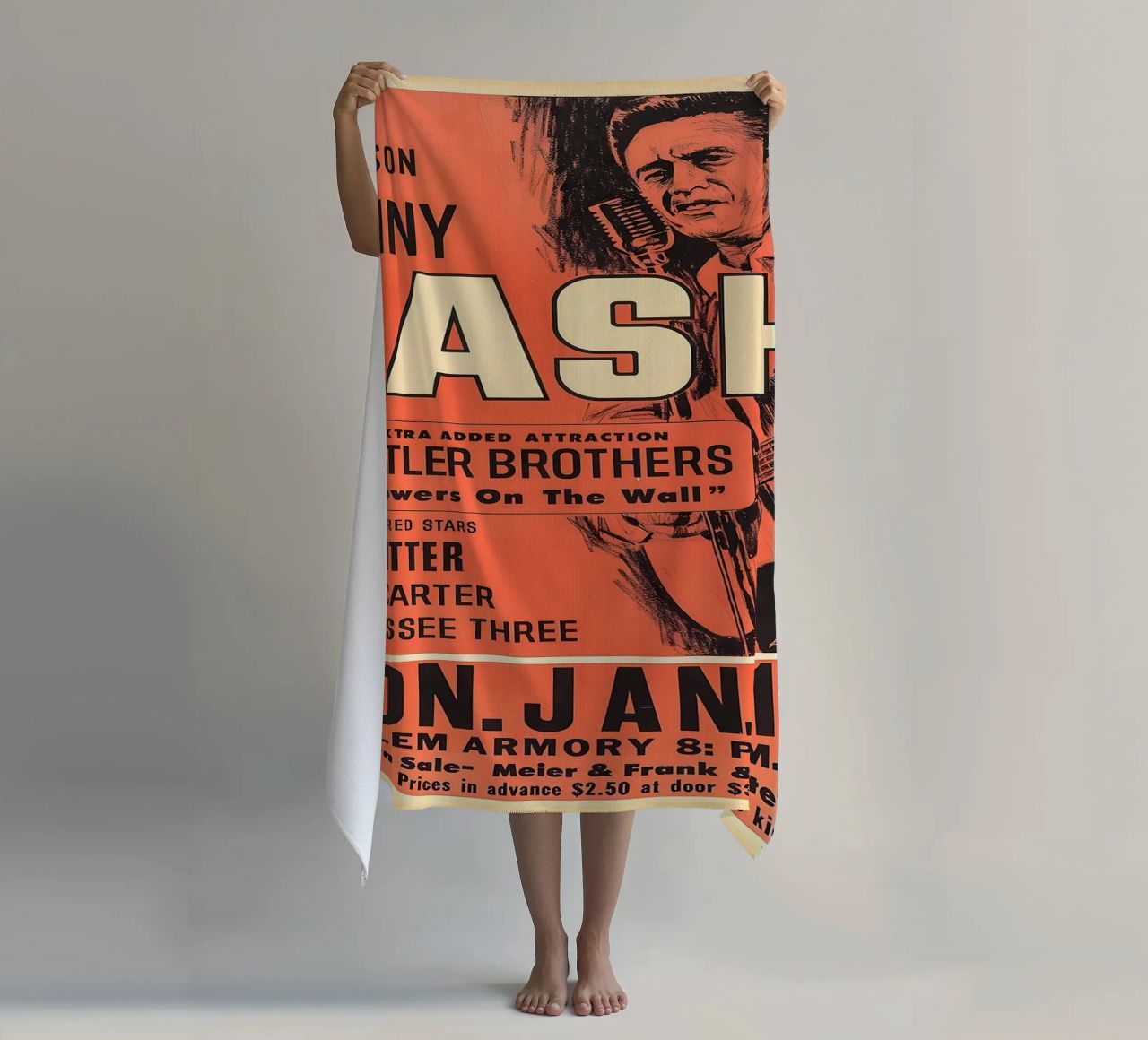 Vintage Johnny Cash And The Tennessee Three Concert serviette de plage de SoundStudio
