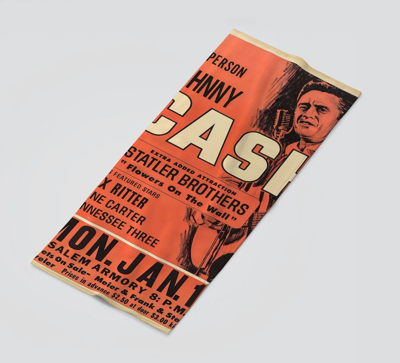 Vintage Johnny Cash And The Tennessee Three Concert serviette de plage de SoundStudio