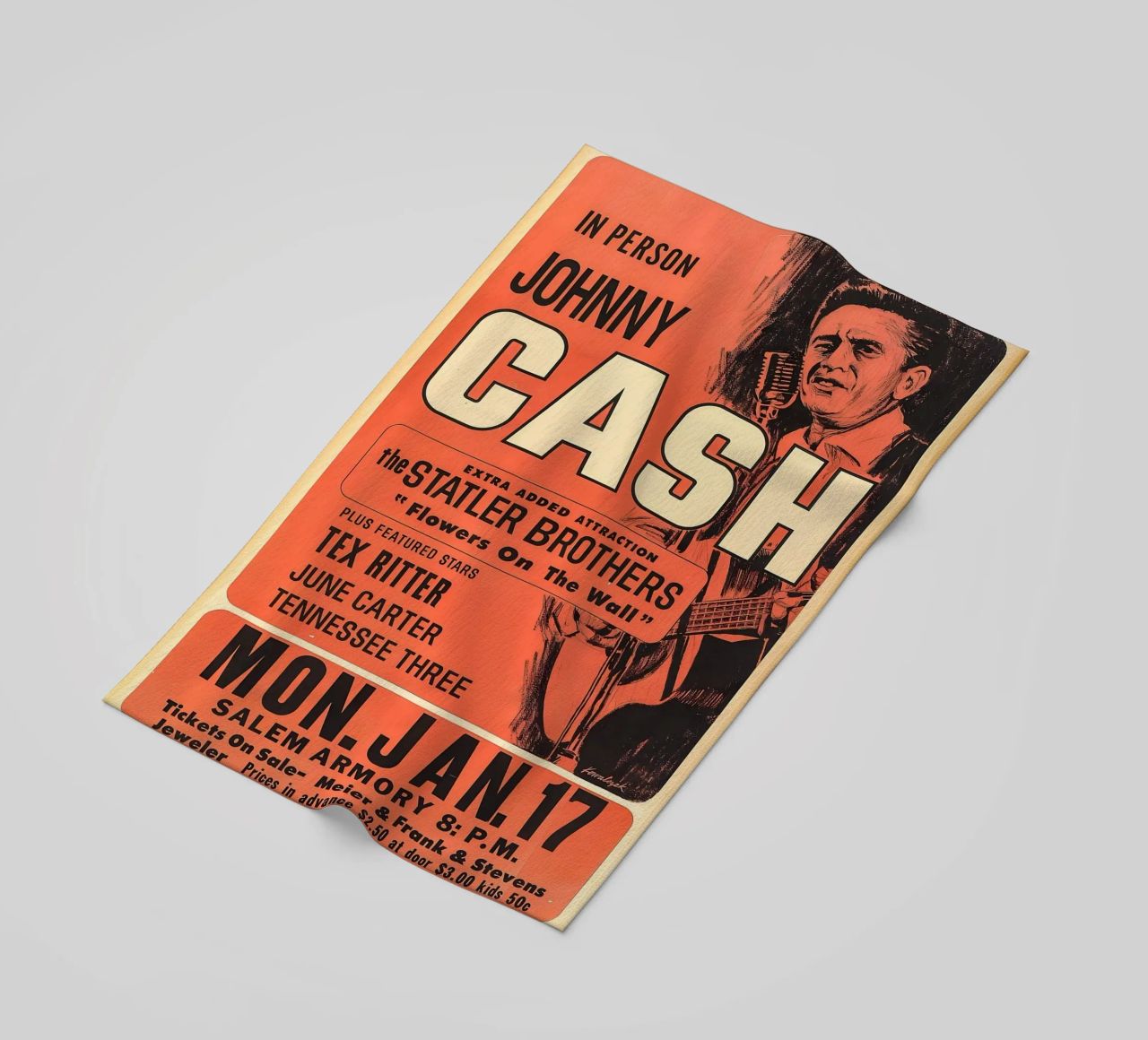 Vintage Johnny Cash And The Tennessee Three Concert serviette de plage de SoundStudio