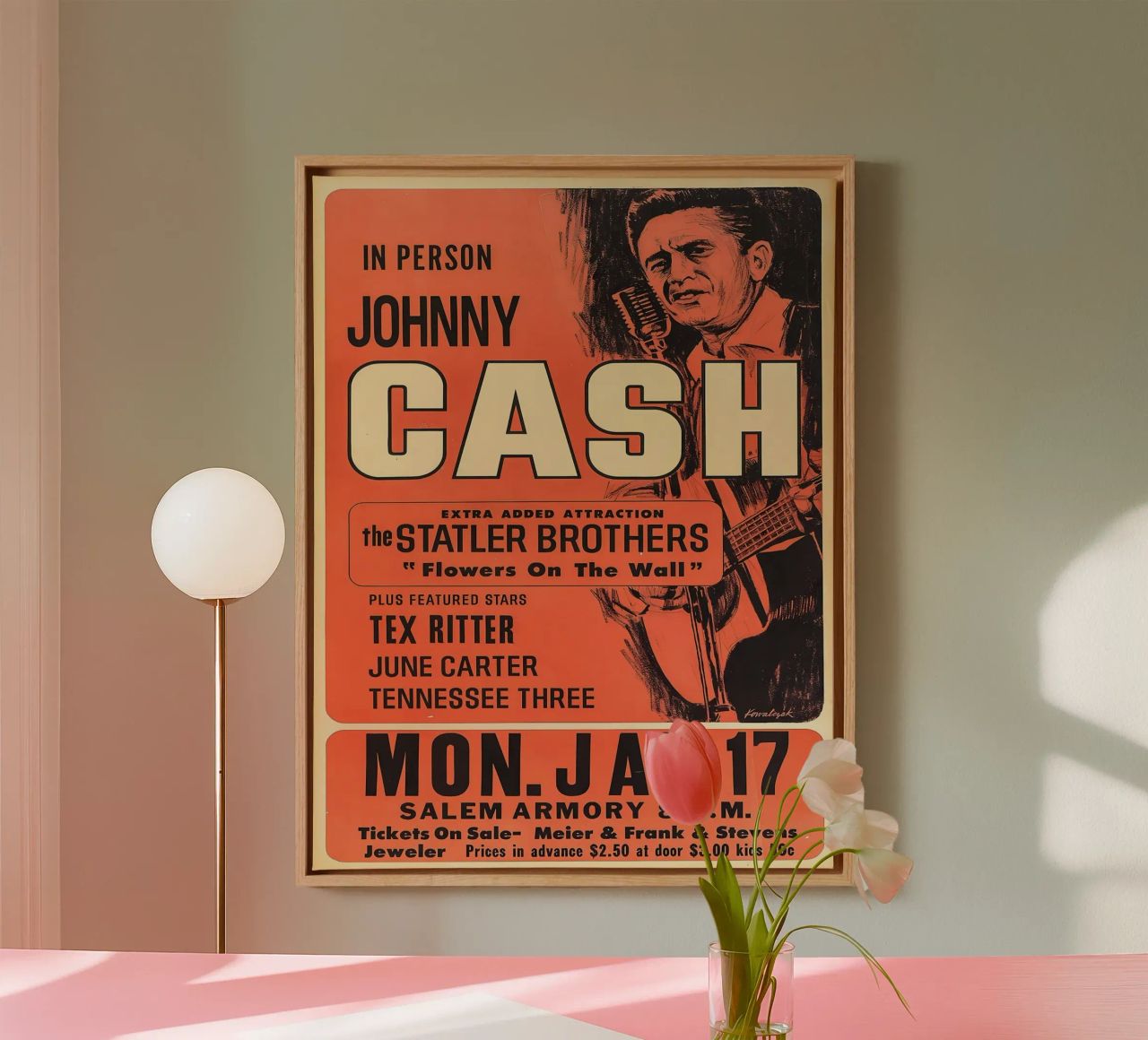 Vintage Johnny Cash And The Tennessee Three Concert toile de SoundStudio
