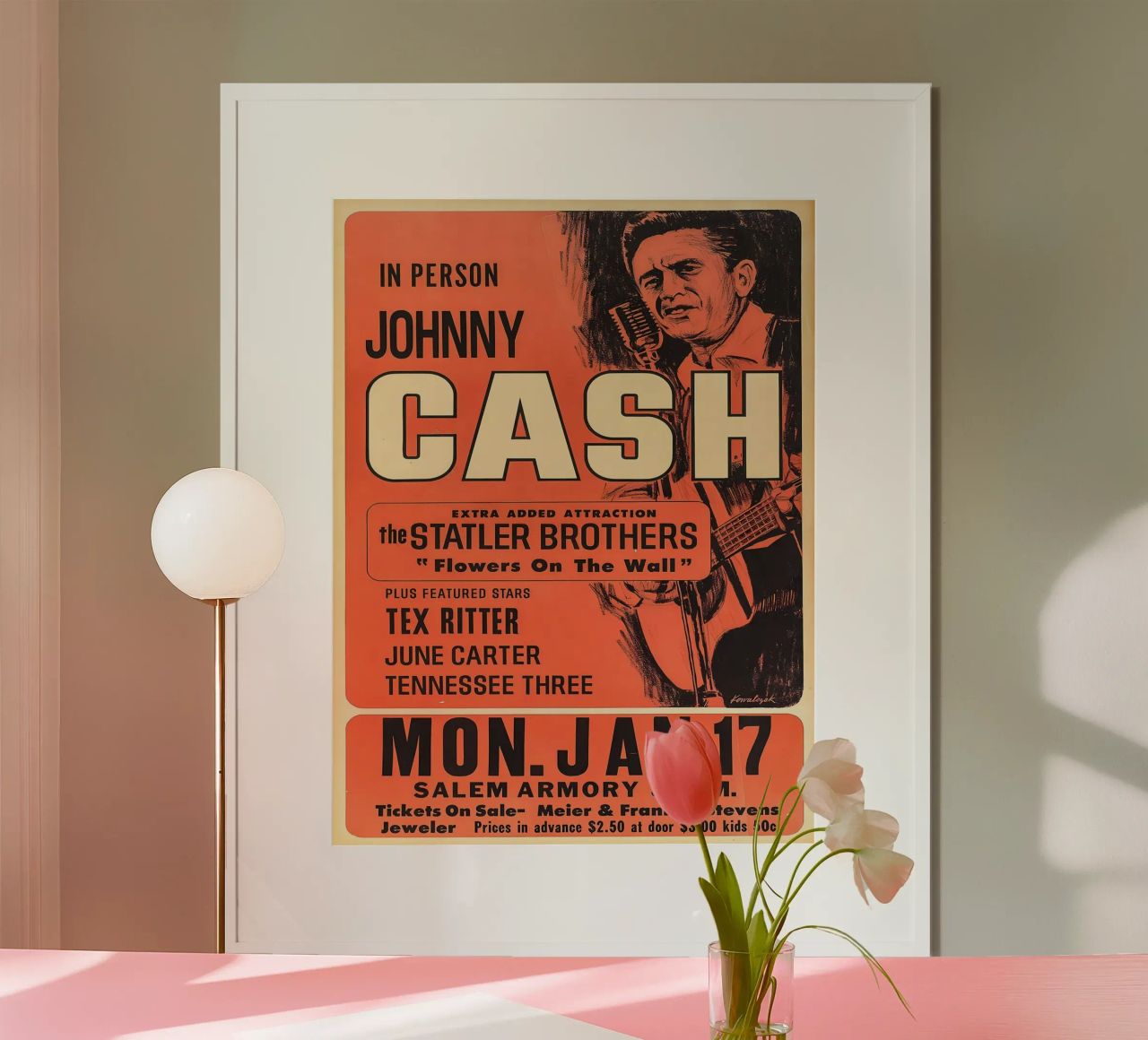Vintage Johnny Cash And The Tennessee Three Concert poster de SoundStudio